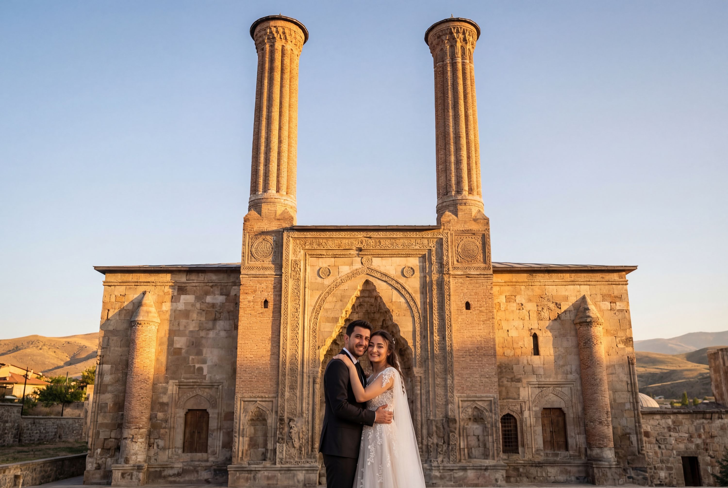 Çifte Minareli Medrese (Twin Minaret Madrasah) wedding photography Erzurum 