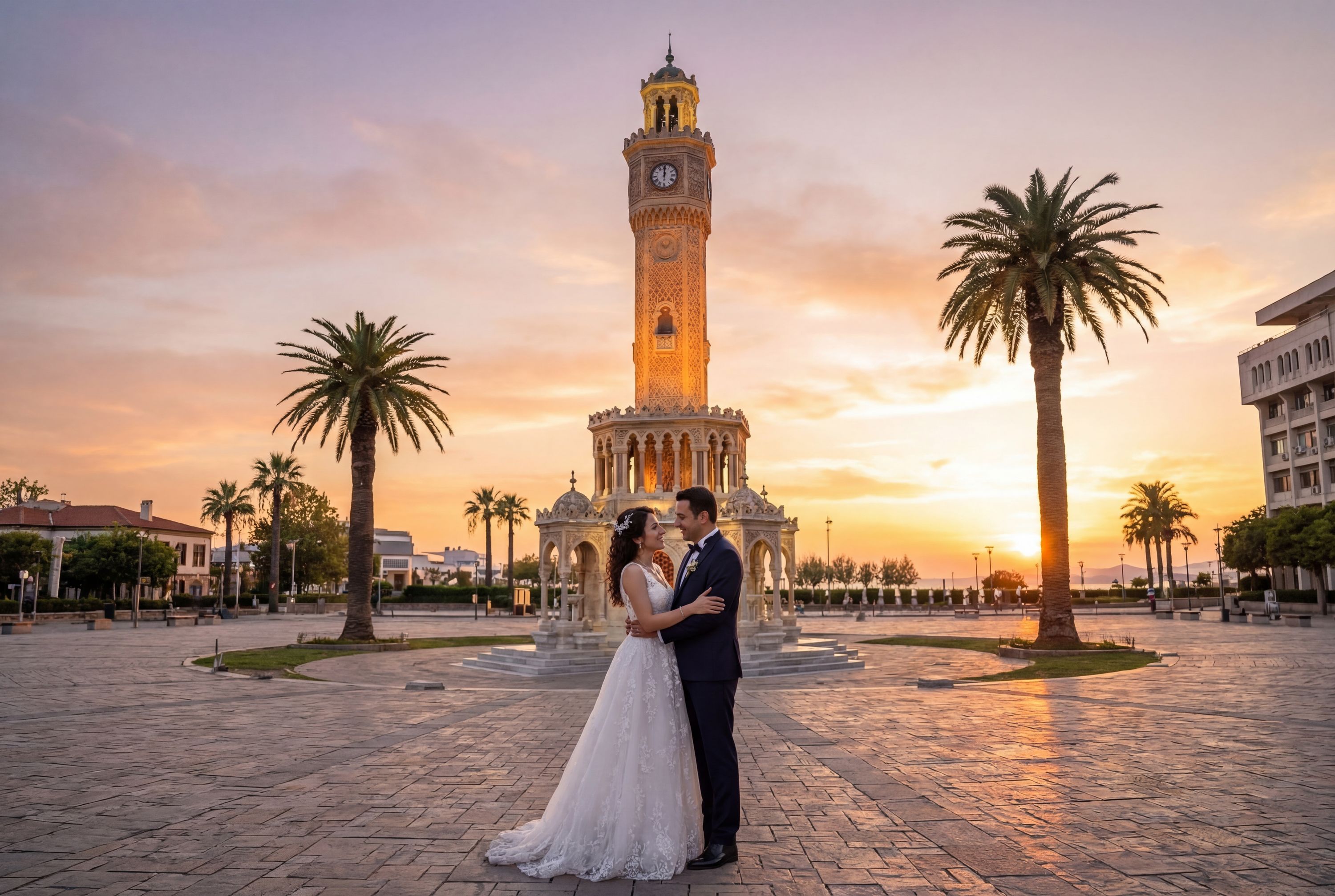 Izmir Clock Tower (Saat Kulesi) wedding photography İzmir 