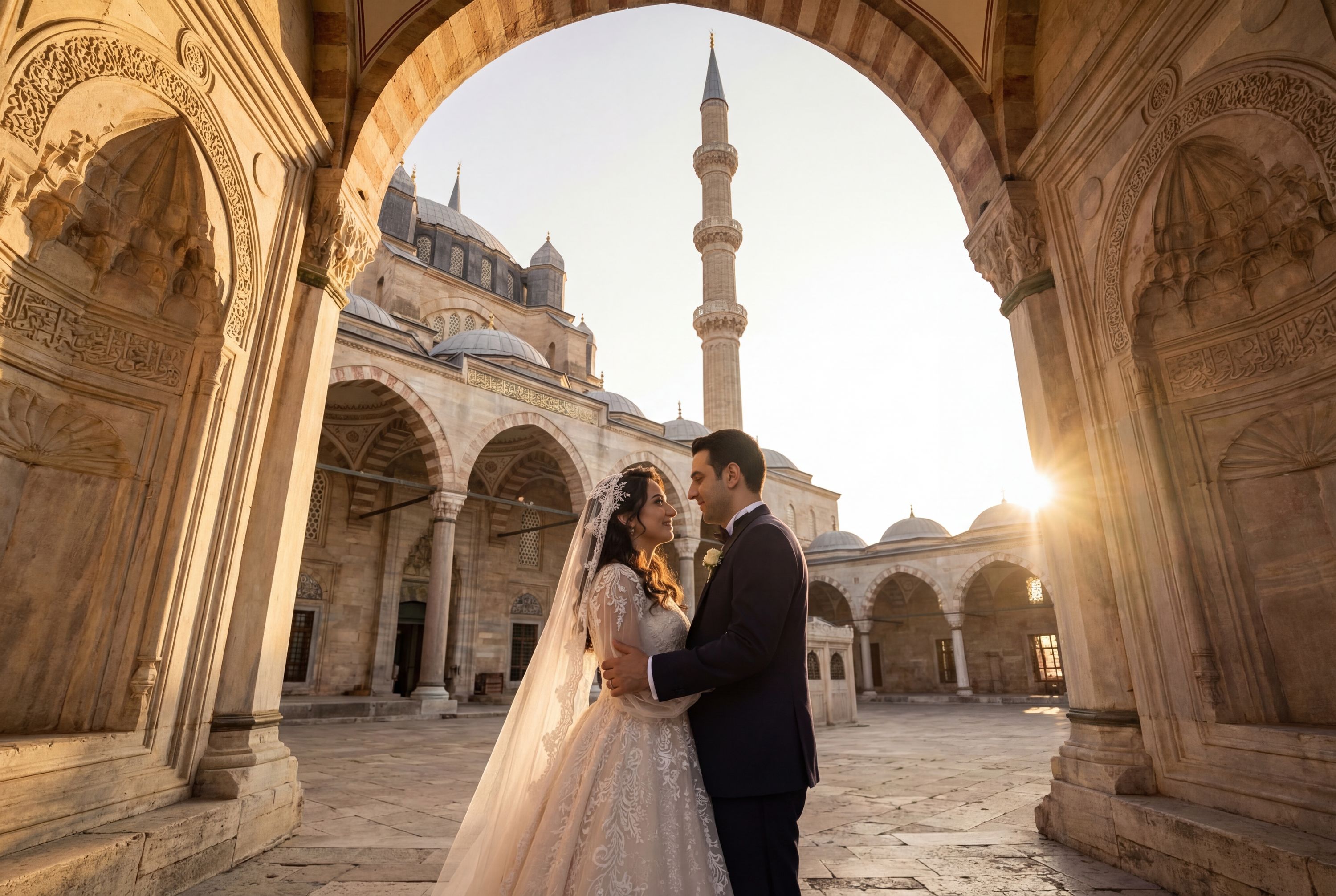 Üç Şerefeli Mosque wedding photography Edirne 