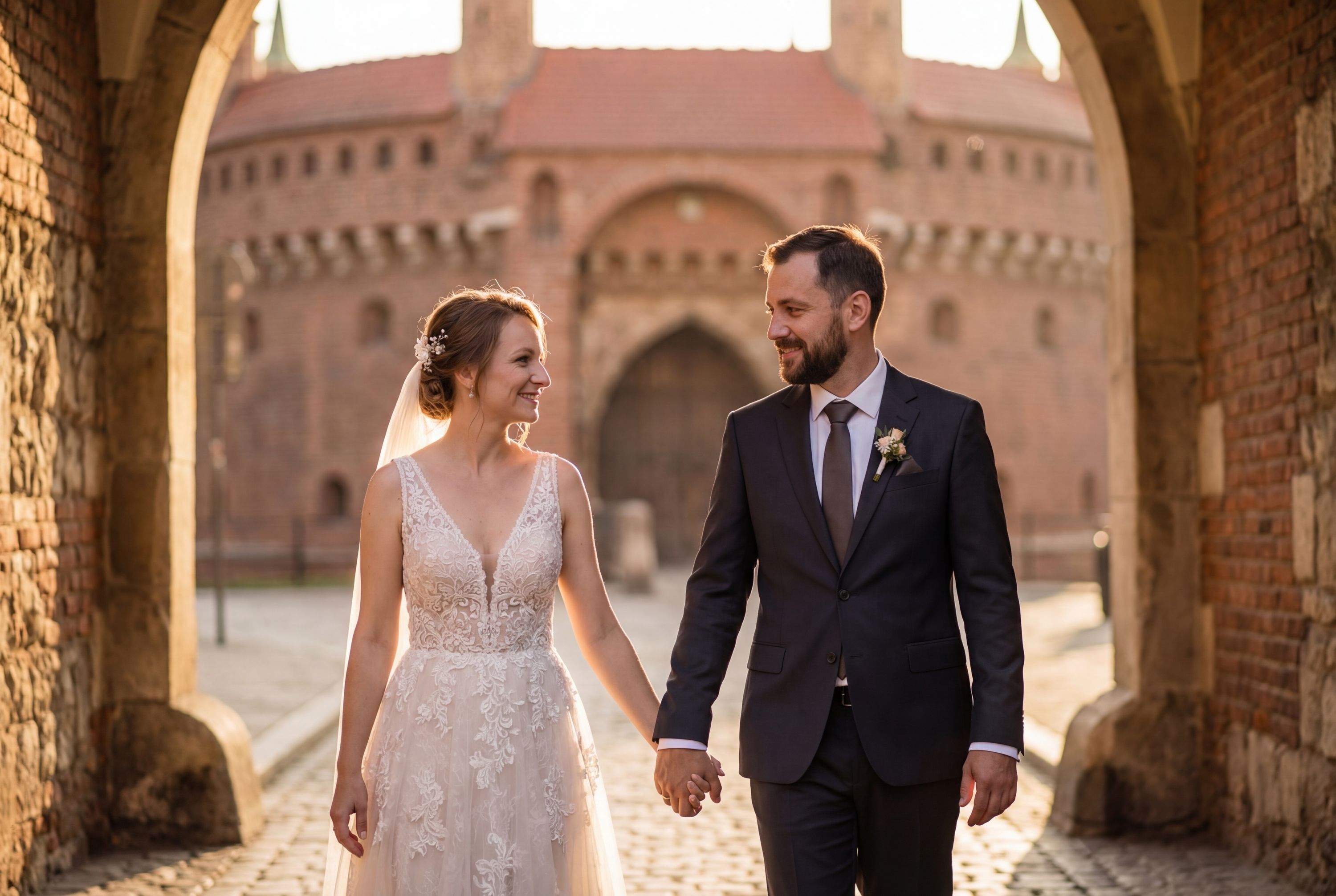 Wedding photography Kraków - Florian Gate and Barbican