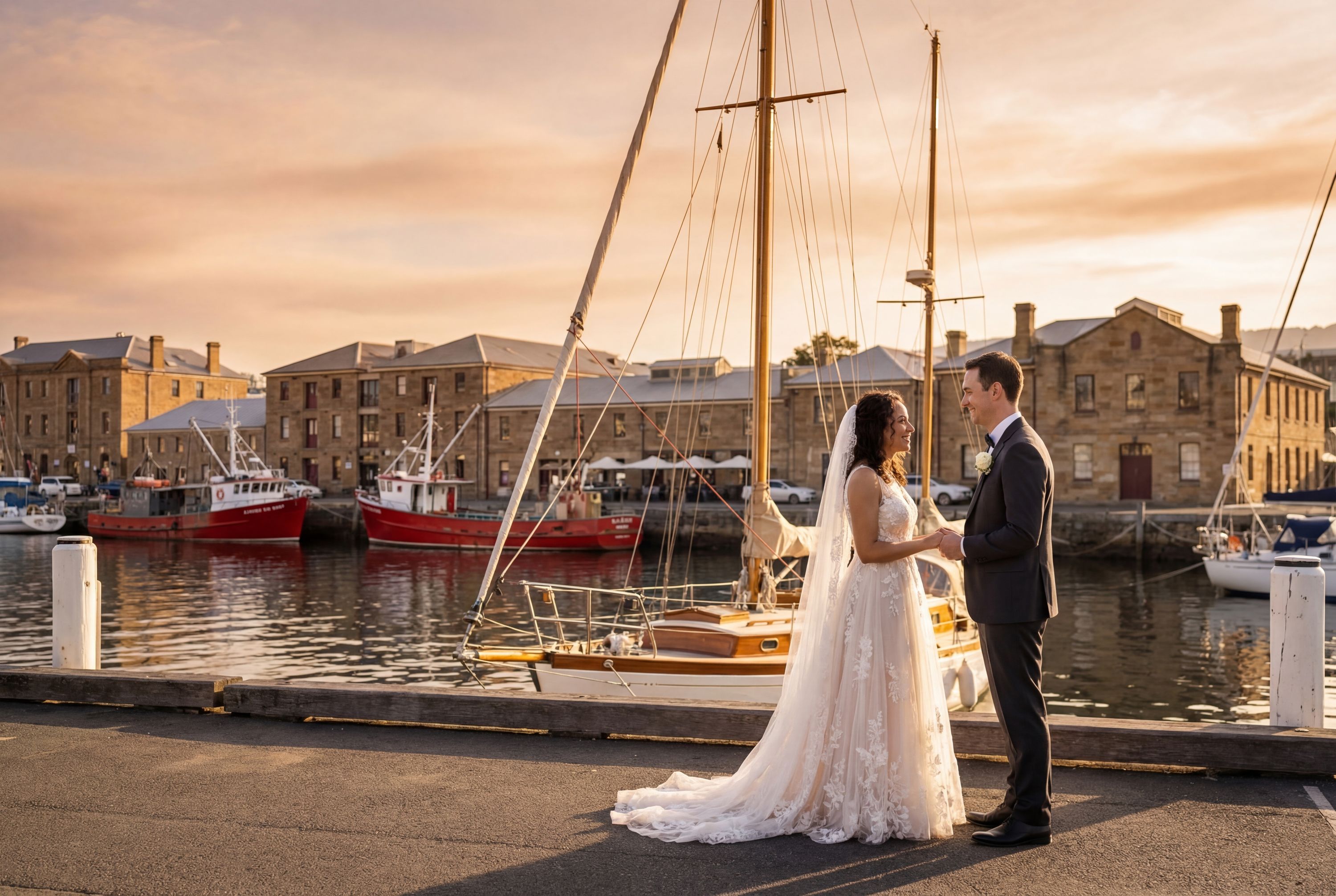 Wedding photography Hobart - Hobart Waterfront / Constitution Dock