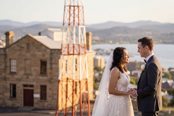 Wedding photography Hobart - Mount Nelson Signal Station