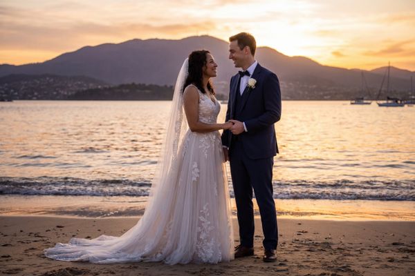 Wedding photography Hobart - Sandy Bay Beach