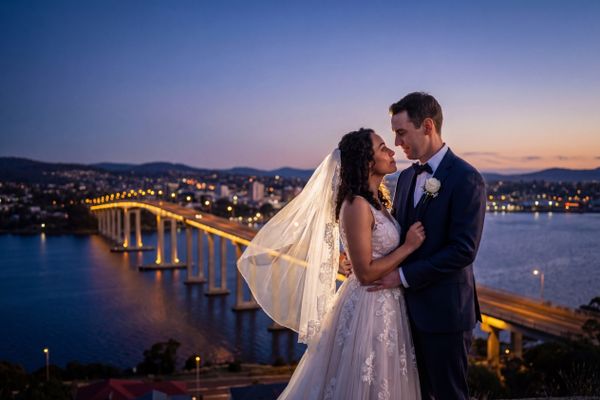 Wedding photography Hobart - Tasman Bridge