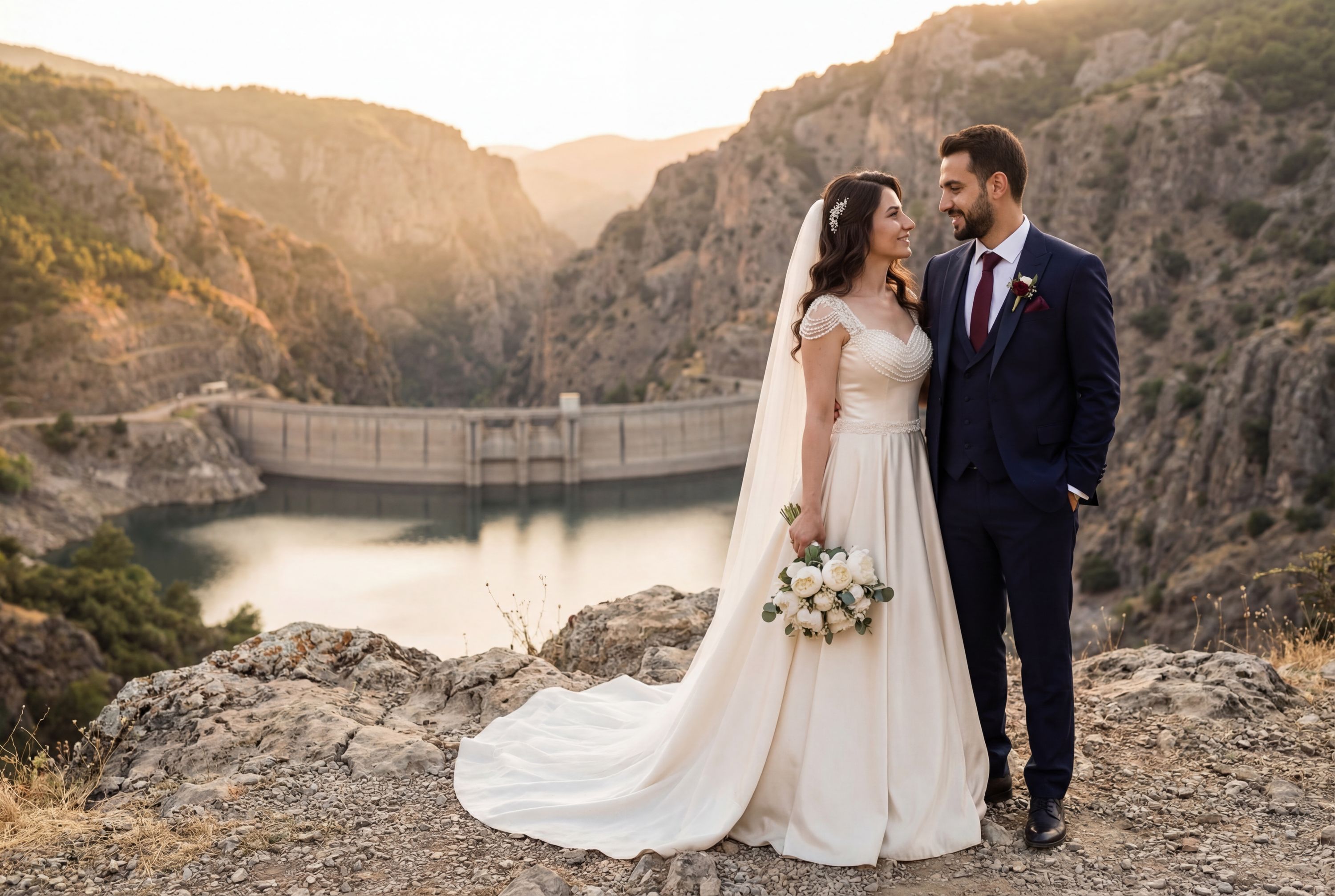 Yuvacık Dam and Canyon wedding photography Kocaeli 