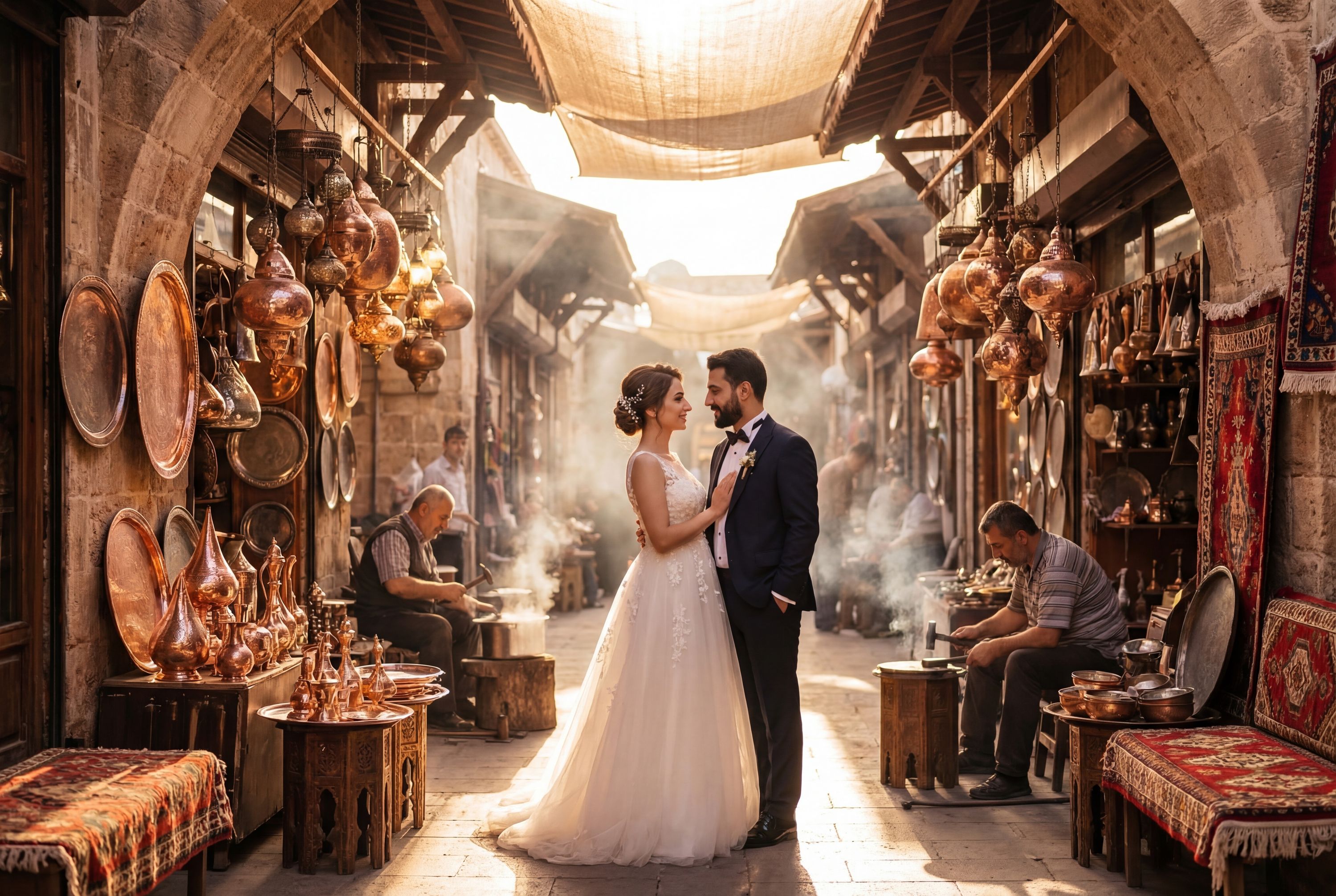 Coppersmiths' Bazaar (Bakırcılar Çarşısı) wedding photography Gaziantep 