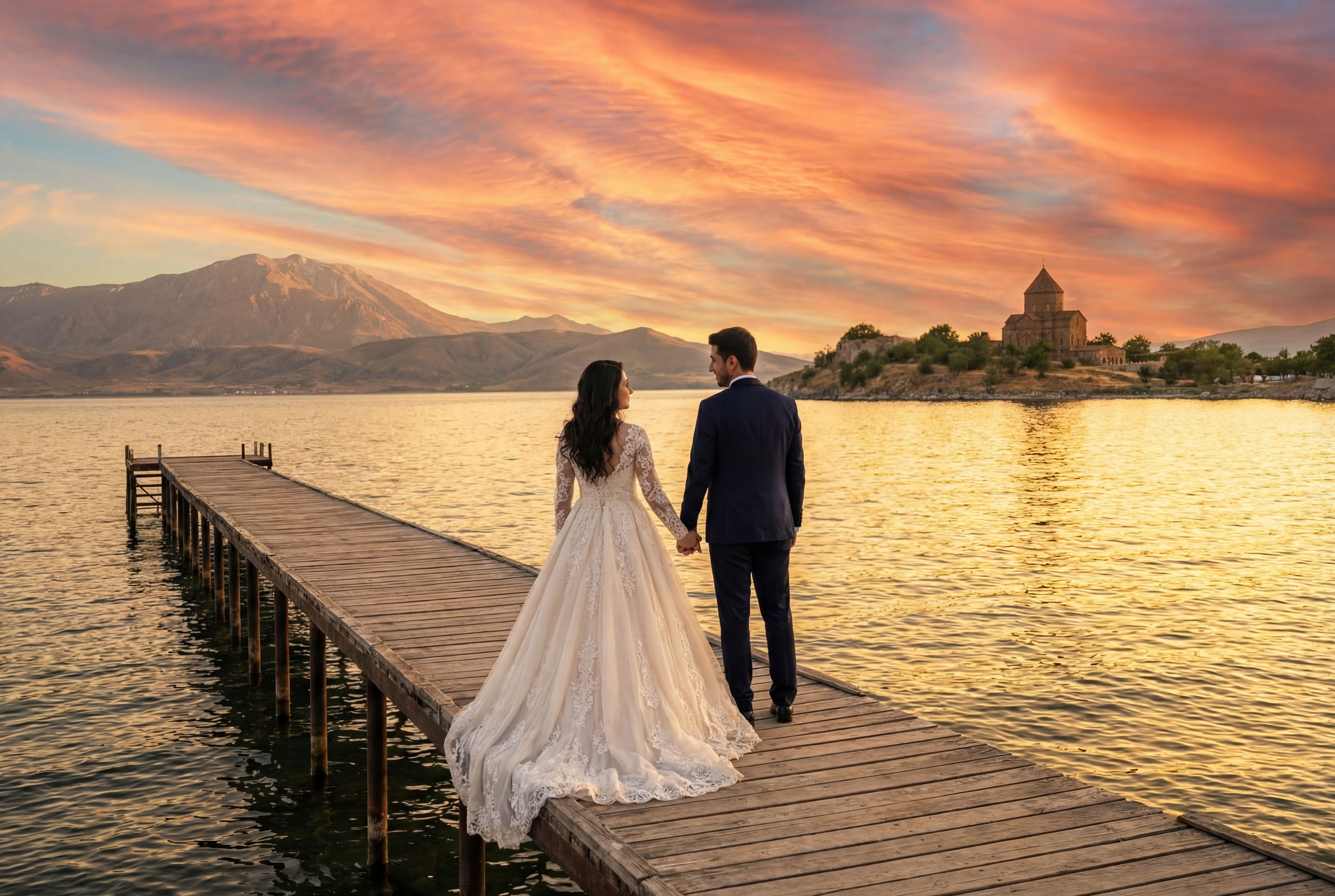 Tatvan Pier wedding photography Bitlis 