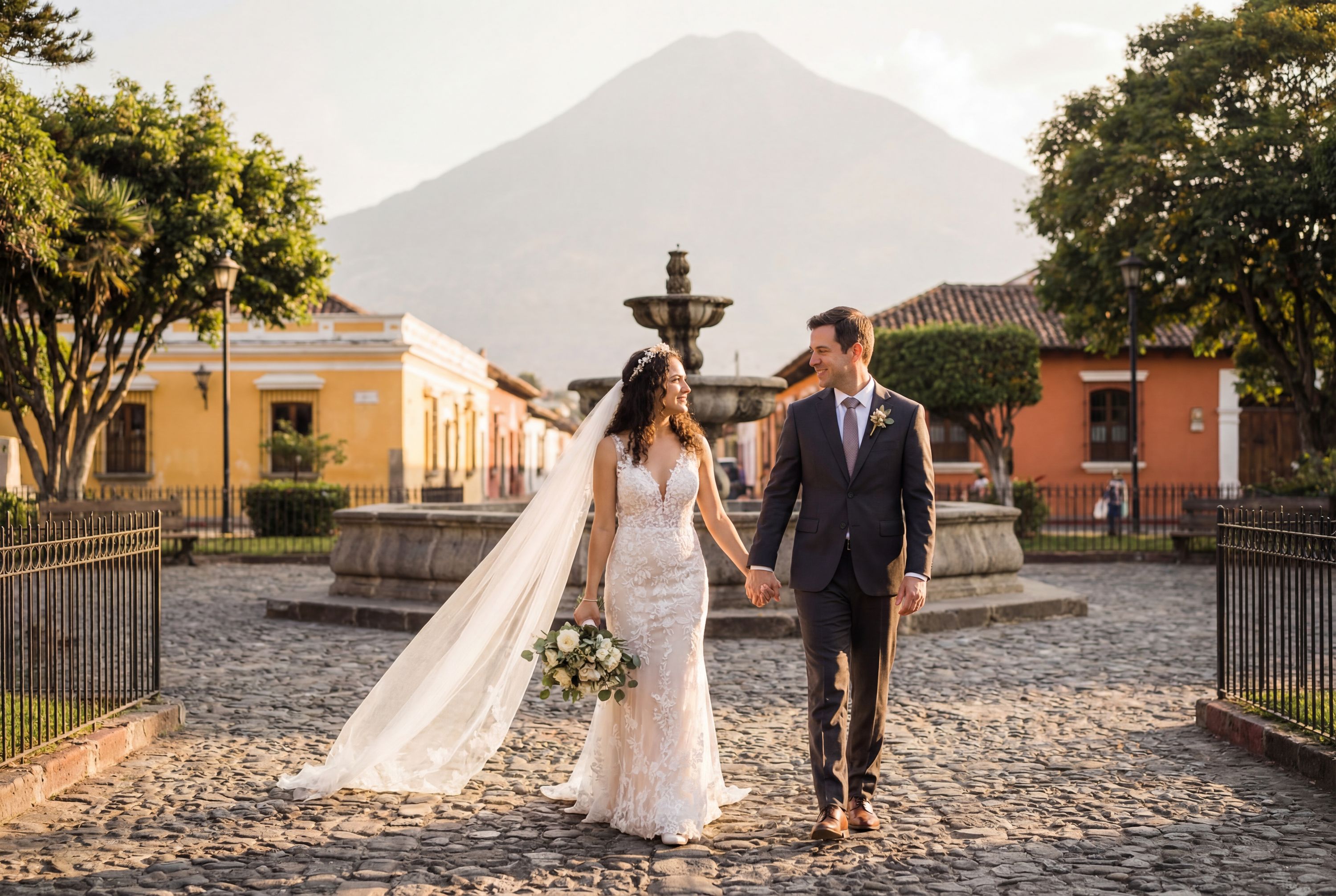 Central Park (Parque Central) wedding photography Antigua Guatemala 