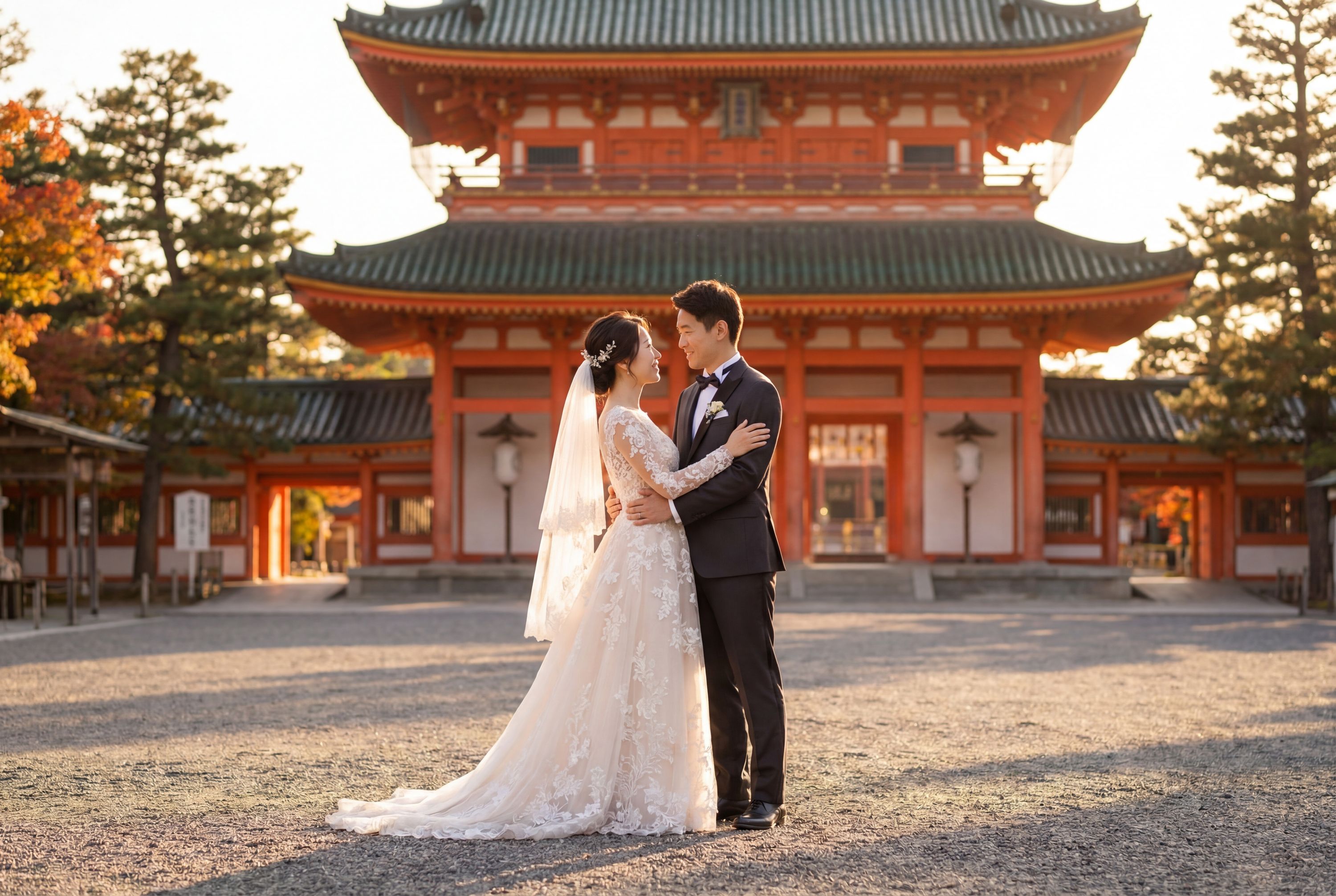 Heian-jingū Shrine wedding photography Kyoto 