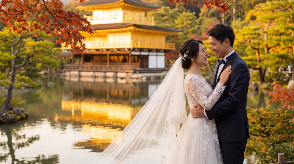 Kinkaku-ji (Golden Pavilion) wedding photography, Kyoto, Kinkaku-ji (Golden Pavilion) wedding photography, Kyoto,