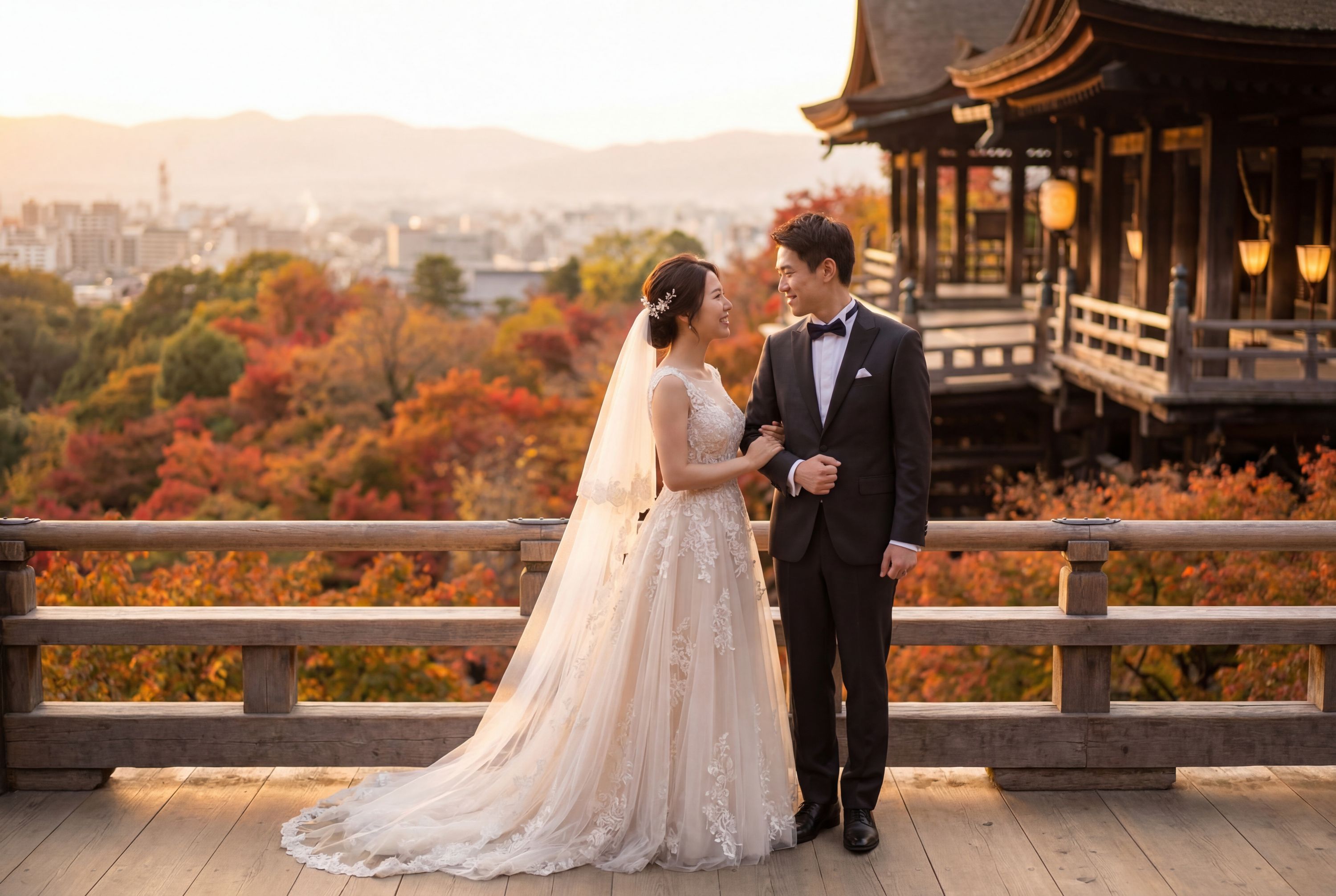 Kiyomizu-dera Temple wedding photography Kyoto 