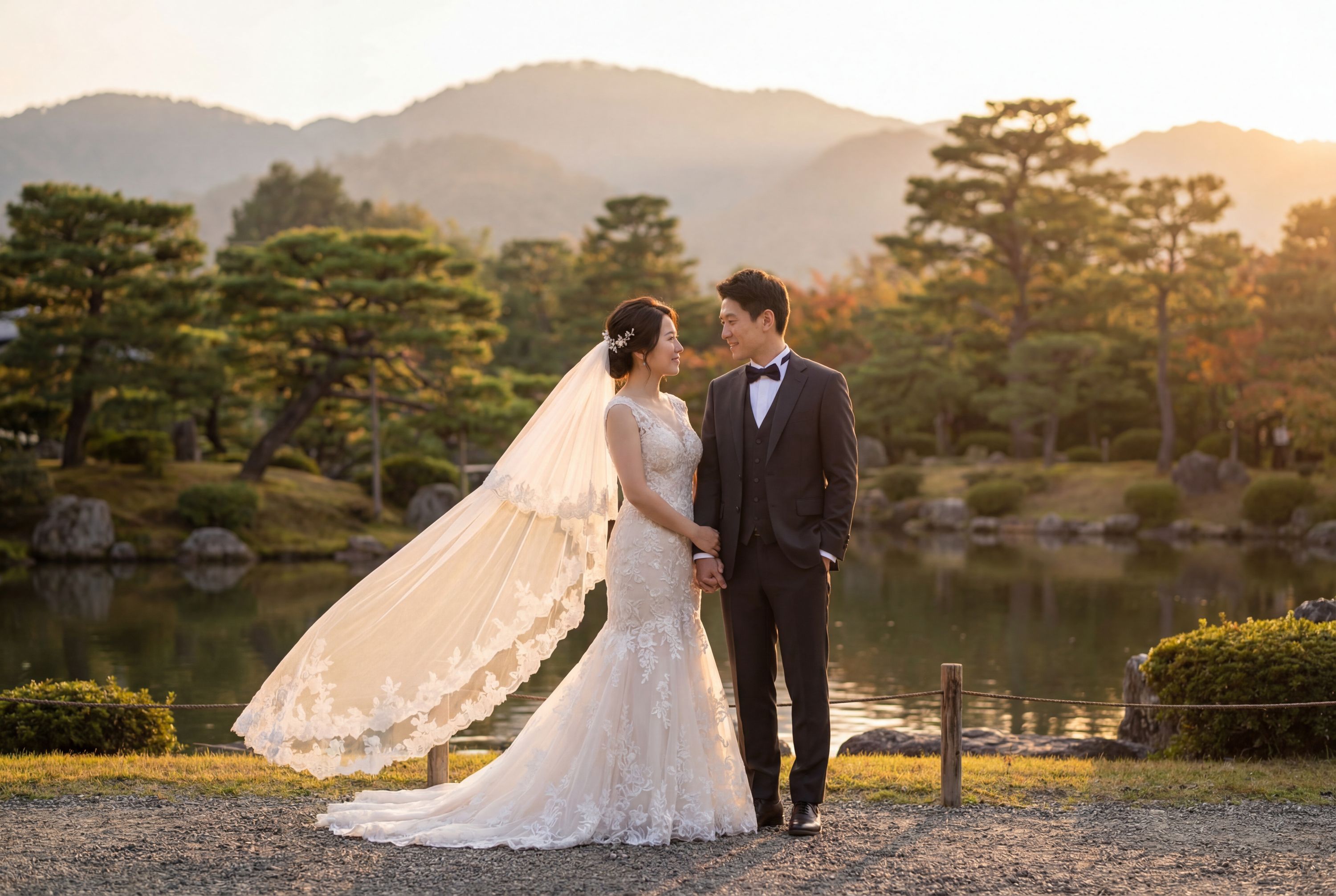 Tenryu-ji Temple Garden wedding photography Kyoto 