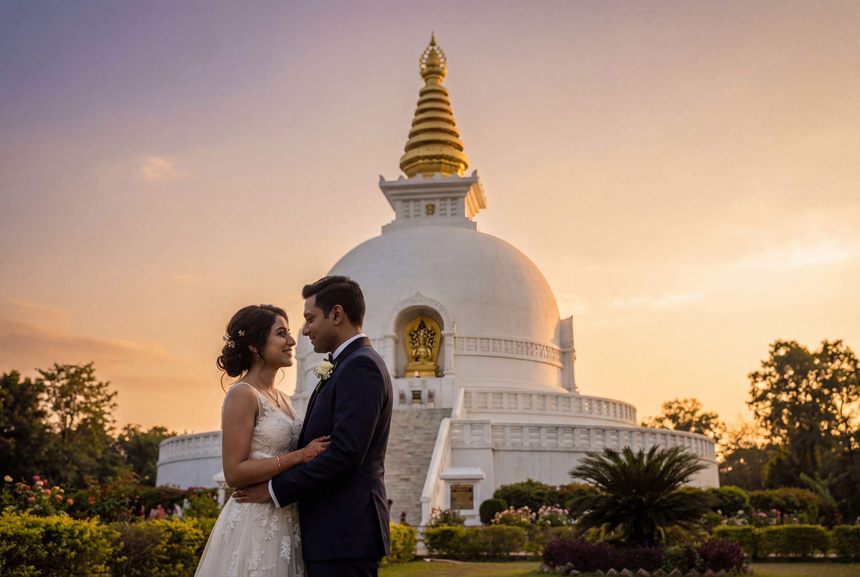 Wedding photography Lumbini - World Peace Pagoda (Shanti Stupa)