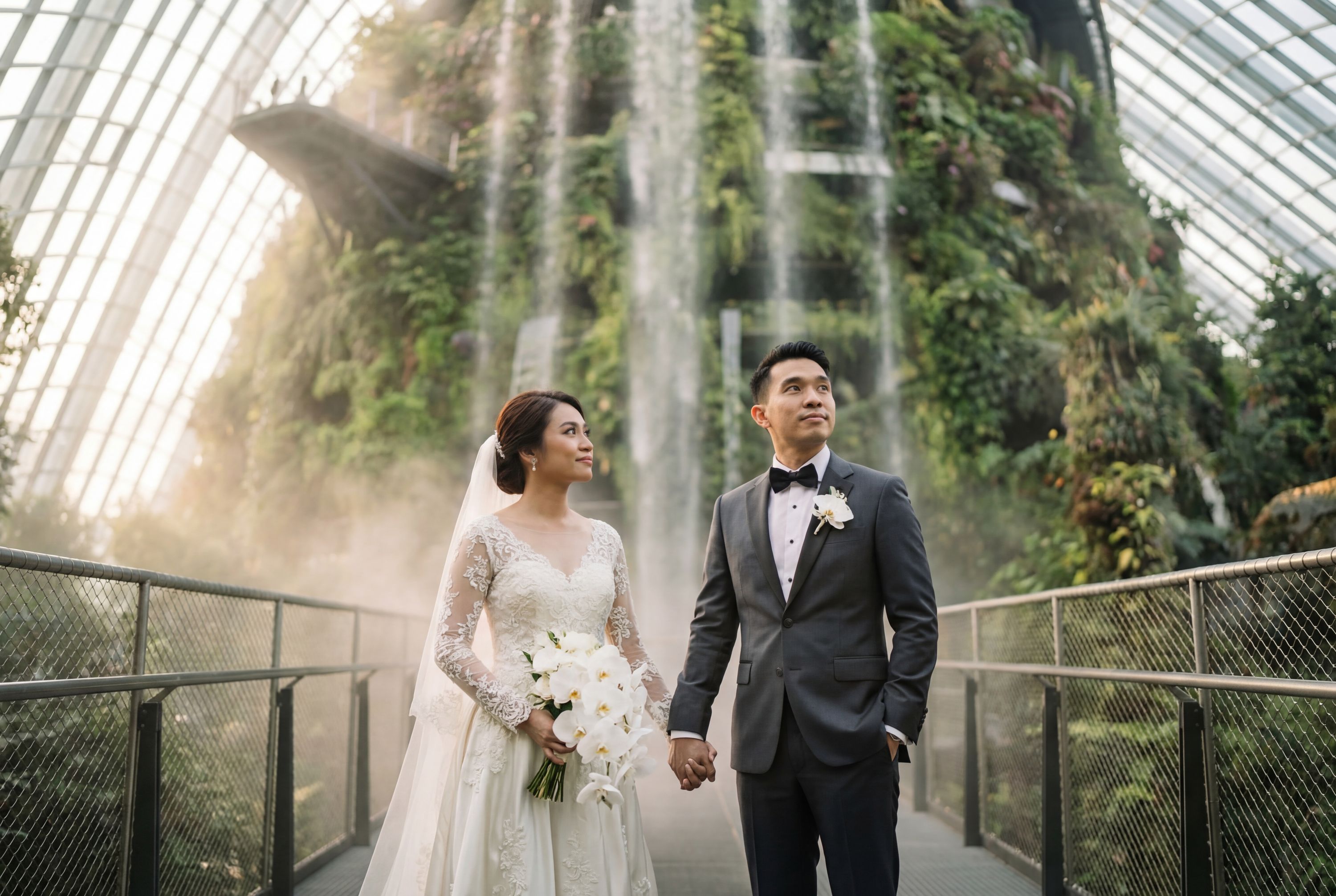 Gardens by the Bay (Cloud Forest) wedding photography Singapore 