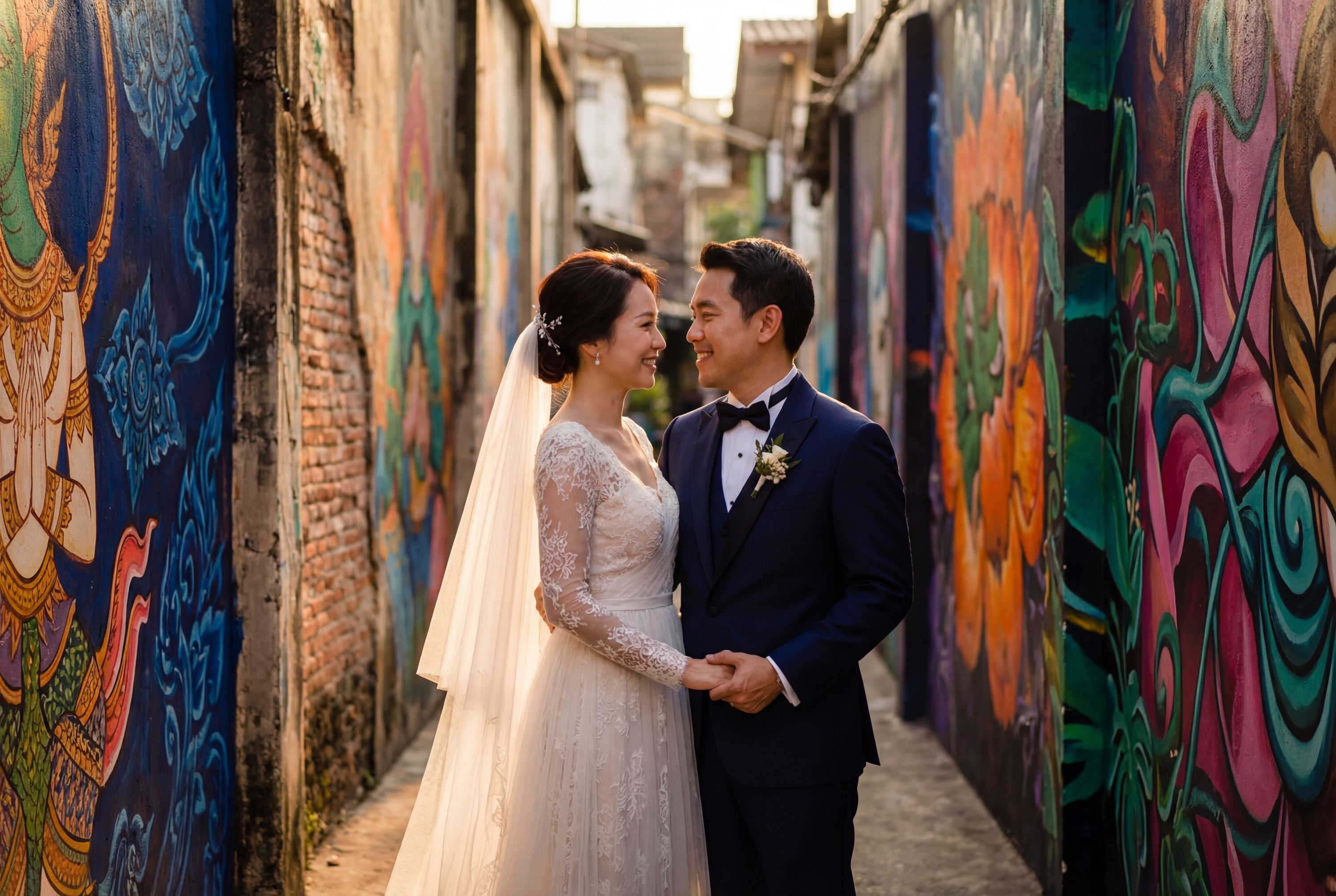 Talat Noi Street Art wedding photography Bangkok 