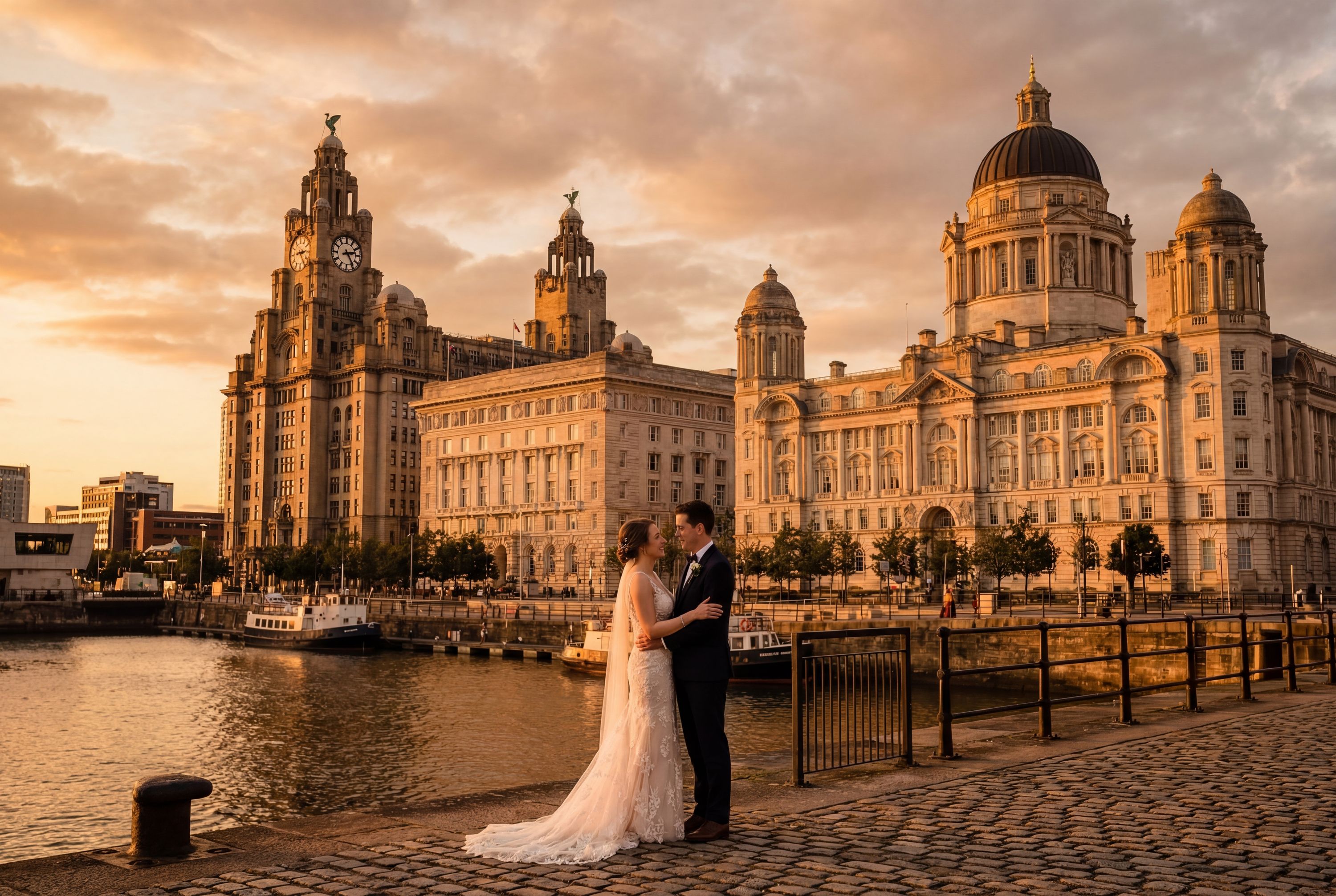 Wedding photography Liverpool - Pier Head (The Three Graces)