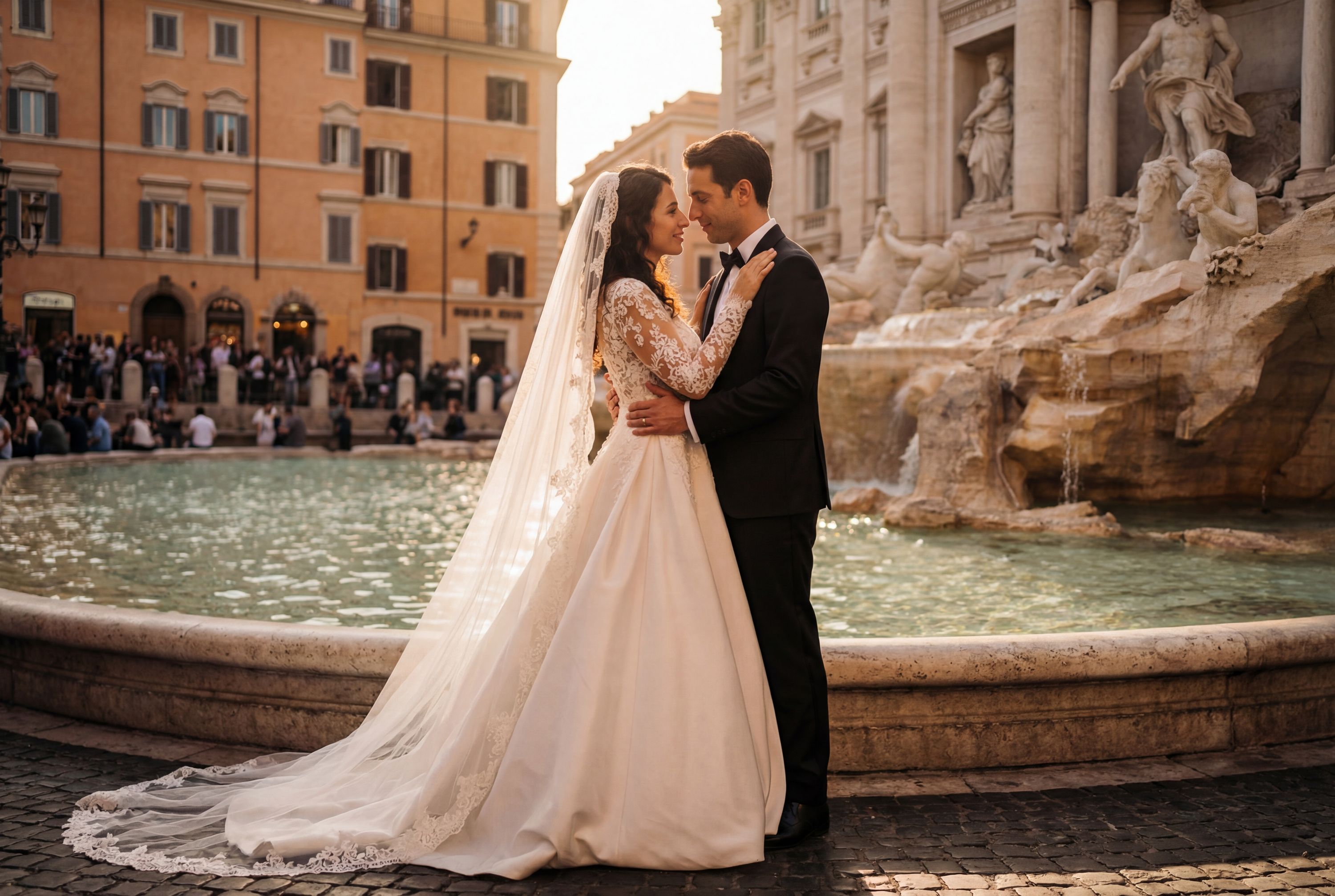 Trevi Fountain wedding photography Rome 