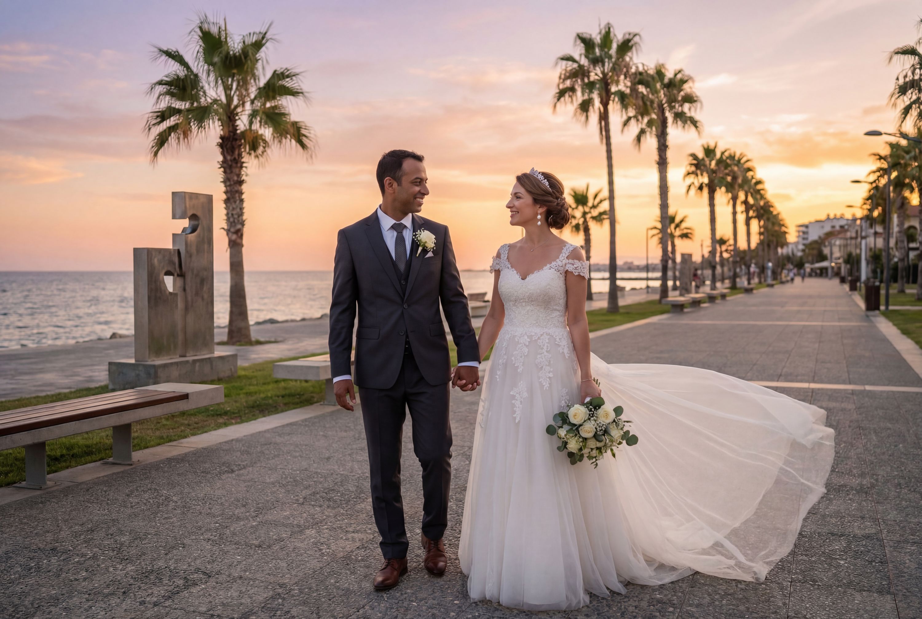 Wedding photography Limassol - Molos Promenade