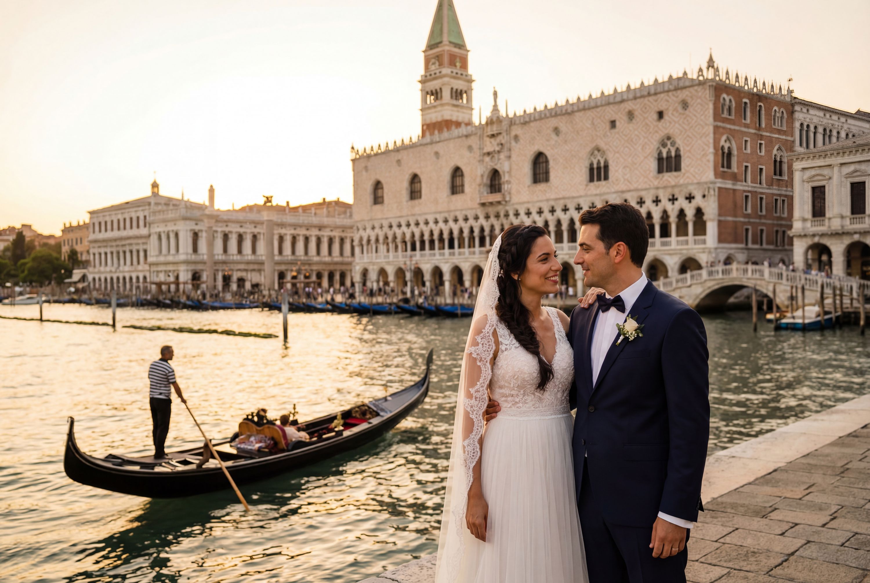 Riva degli Schiavoni wedding photography Venice 