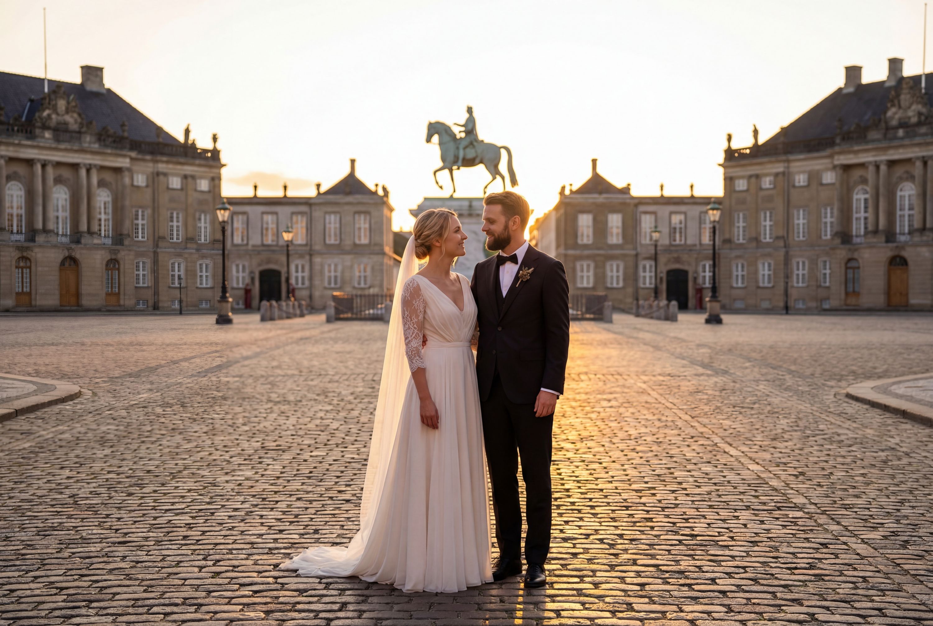 Amalienborg Palace Square wedding photography Copenhagen 