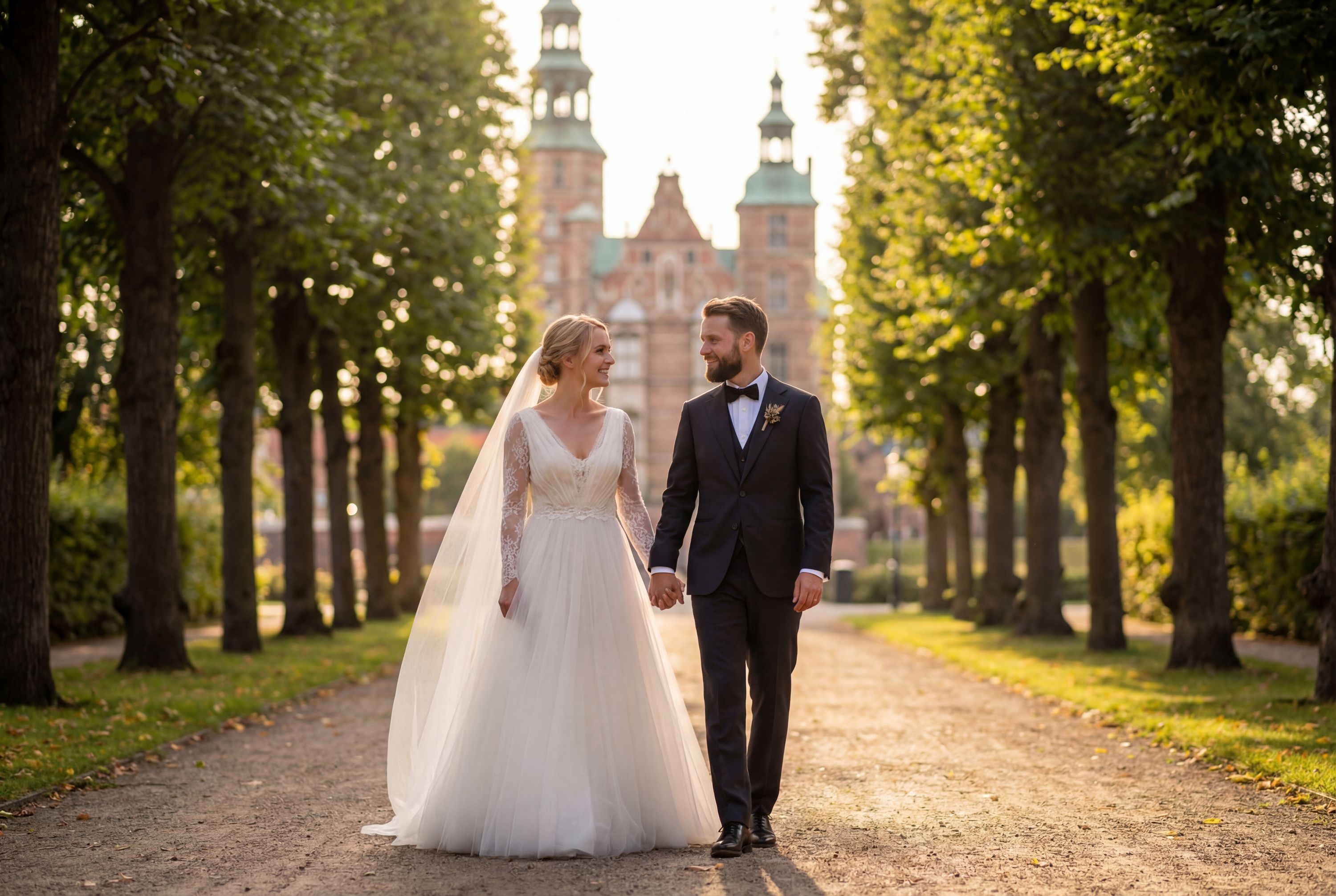 Rosenborg Castle Gardens (Kongens Have) wedding photography Copenhagen 