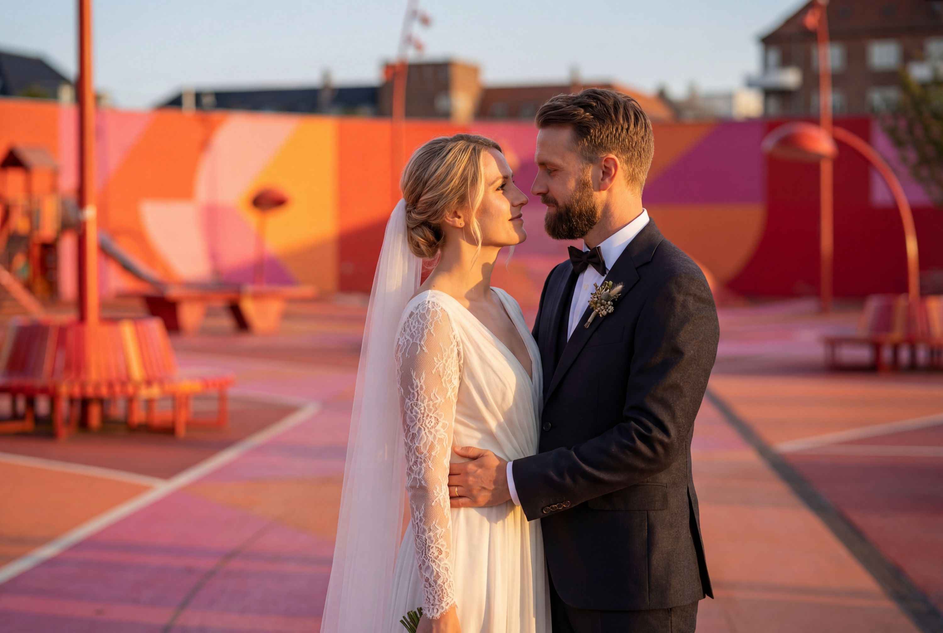 Superkilen Park wedding photography Copenhagen 