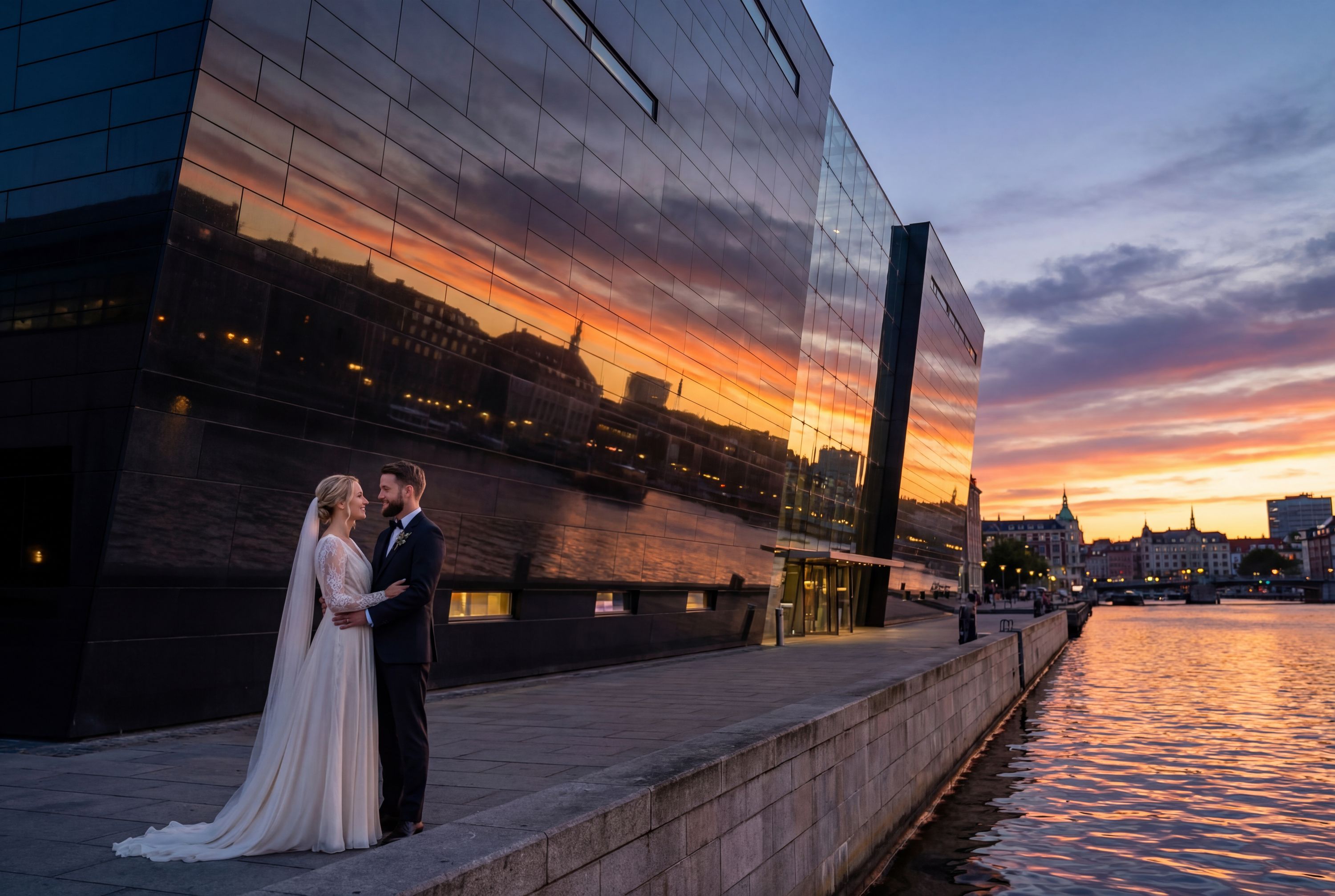 The Black Diamond (Royal Danish Library) wedding photography Copenhagen 