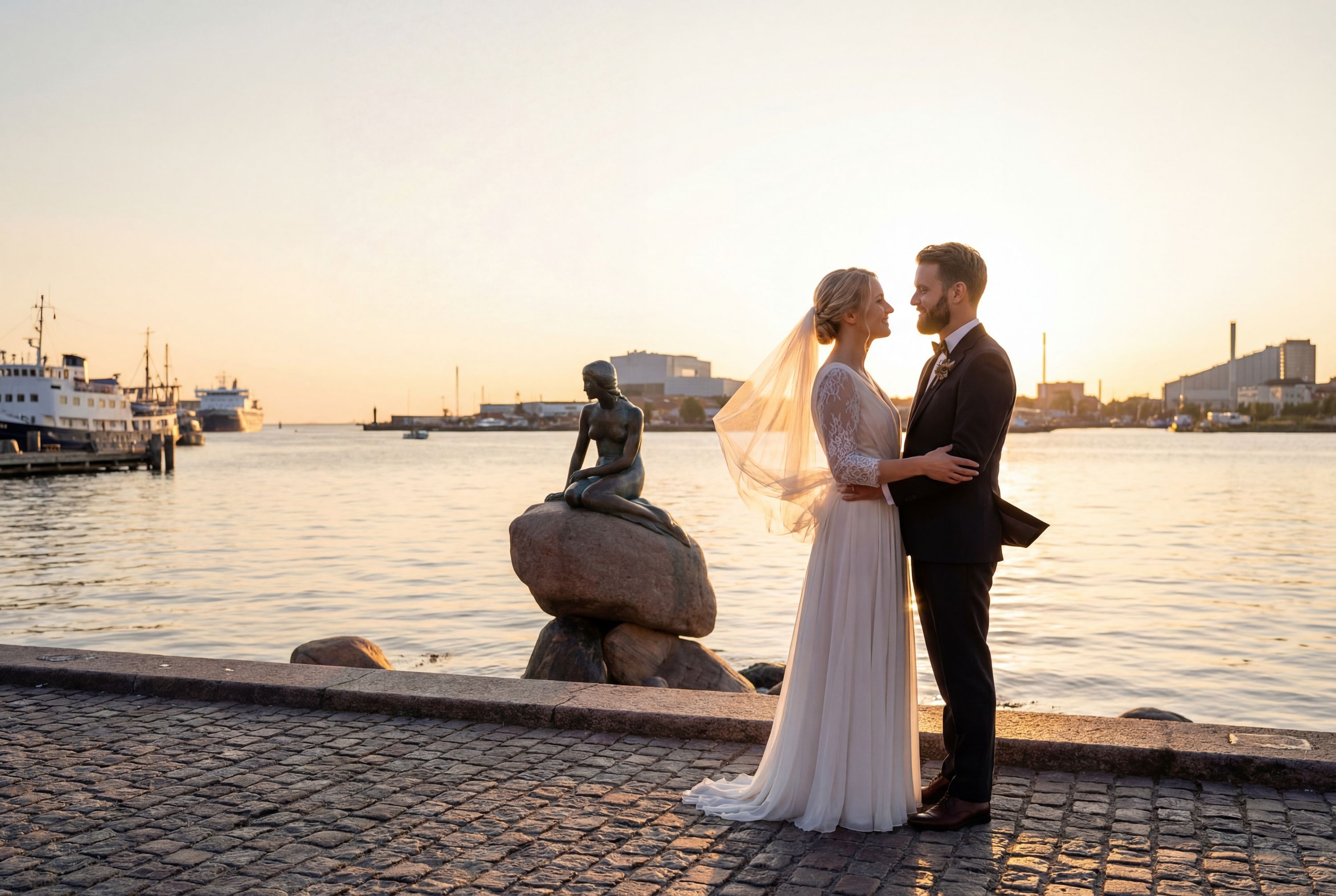 The Little Mermaid (Den Lille Havfrue) wedding photography Copenhagen 