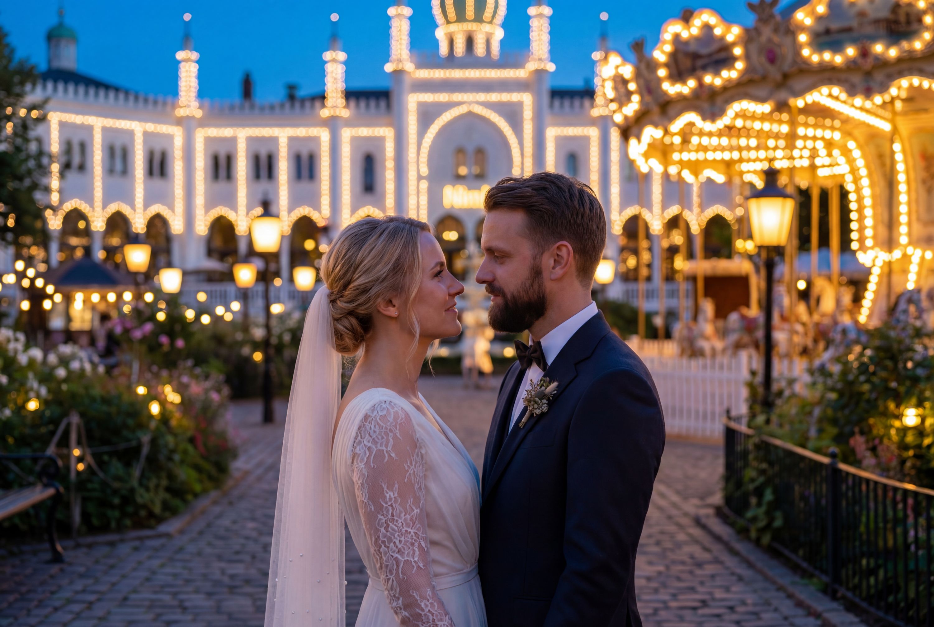 Tivoli Gardens wedding photography Copenhagen 