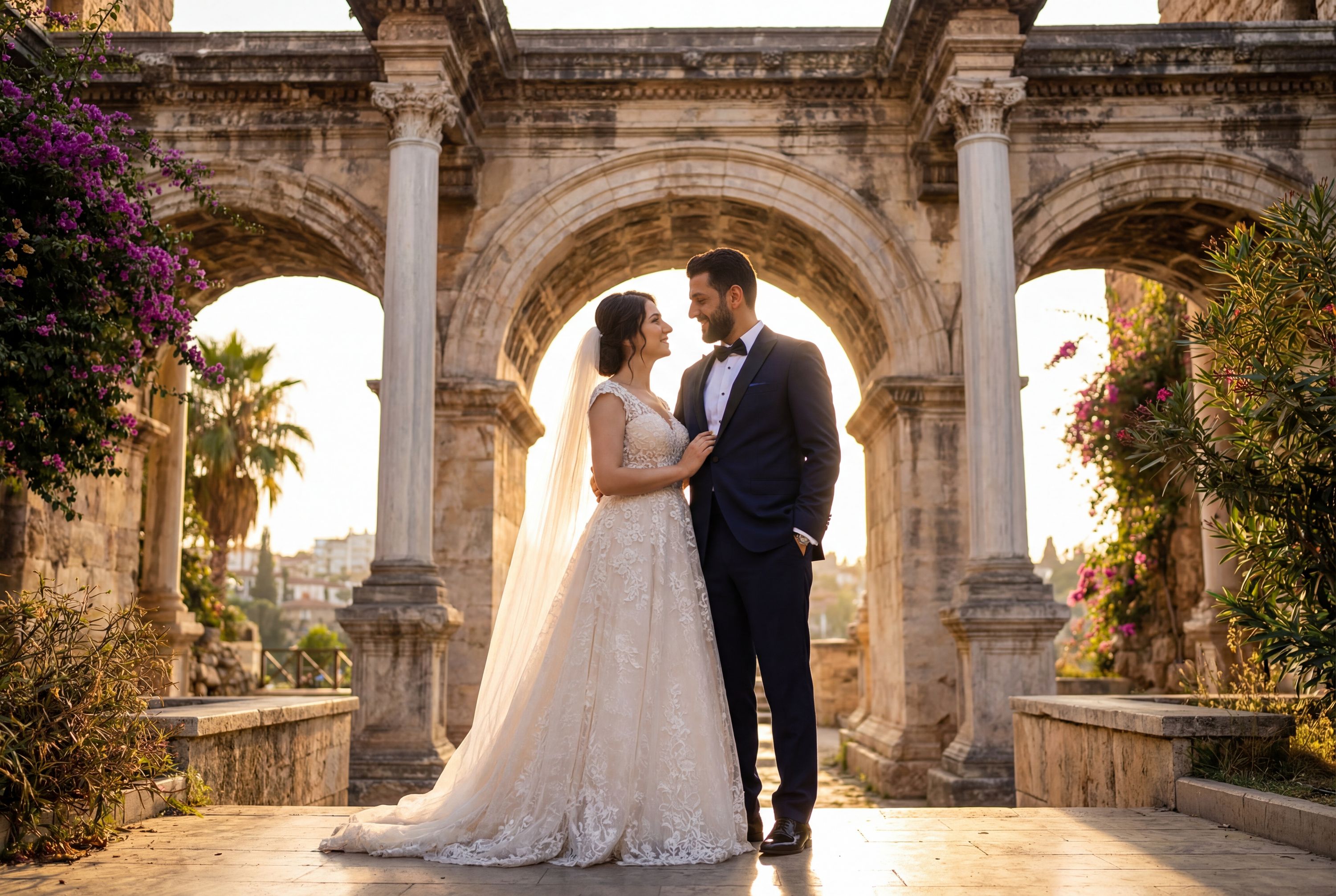Hadrian's Gate wedding photography Antalya 