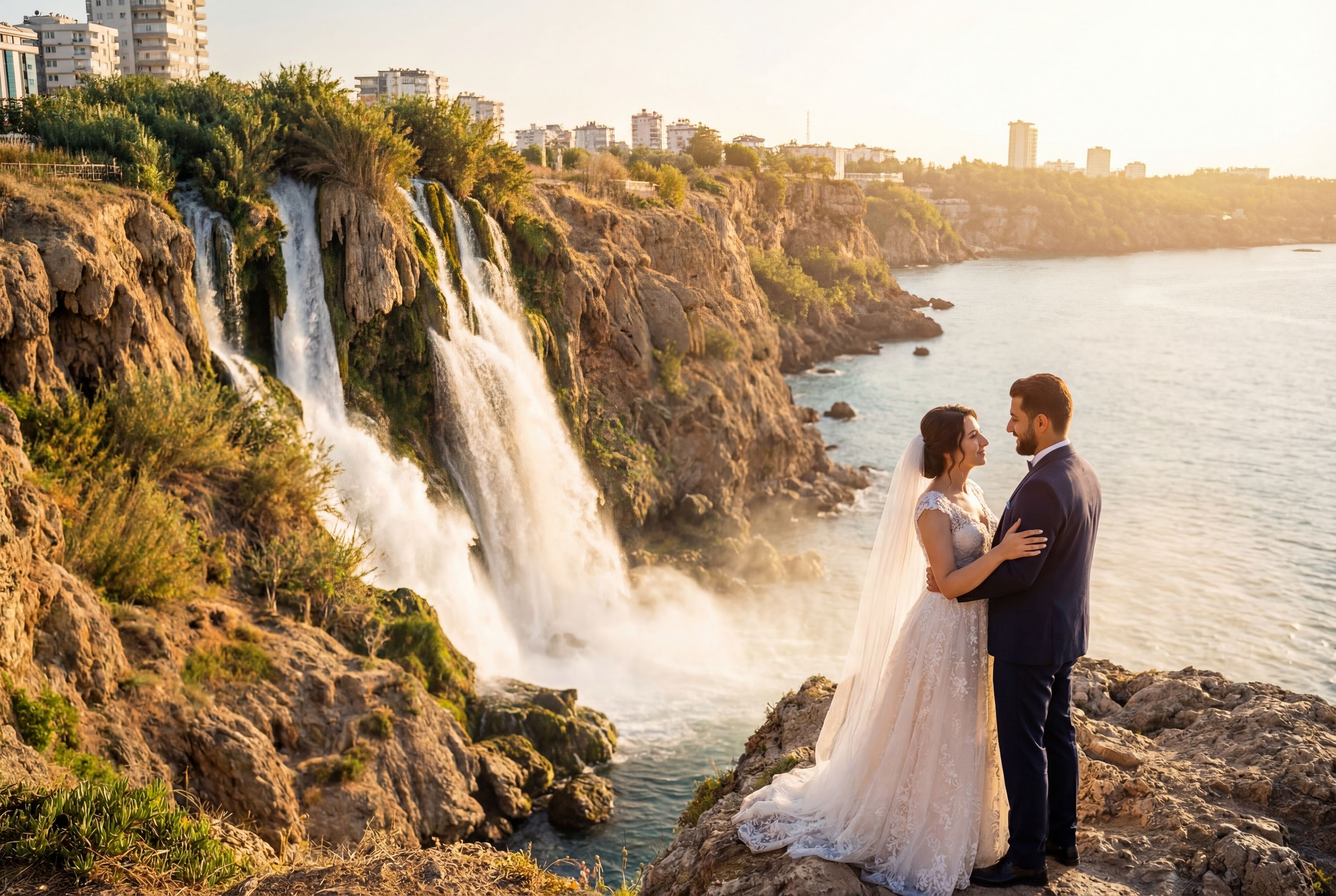 Lower Düden Waterfalls wedding photography Antalya 