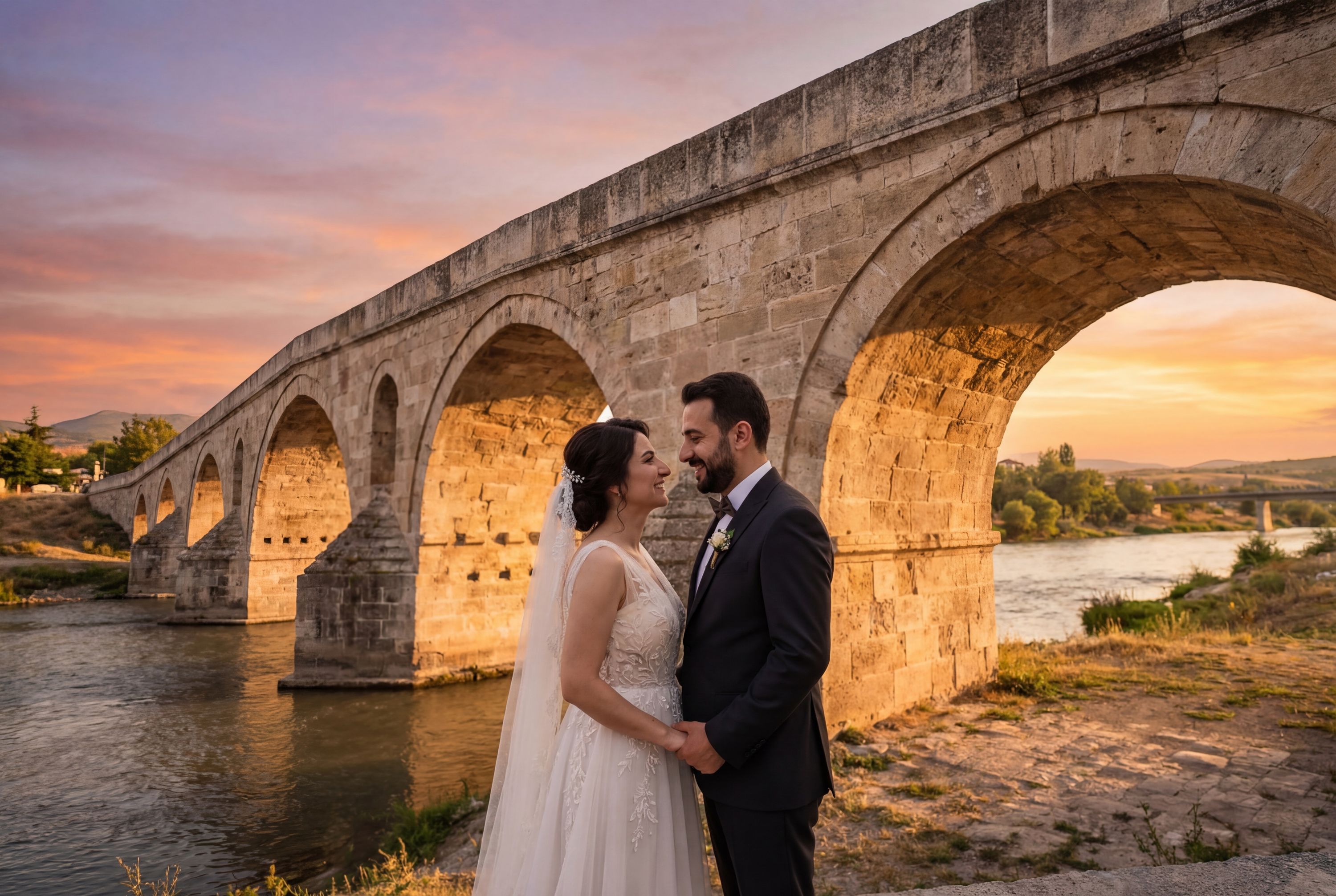 Osmancık Kandiber Bridge wedding photography Çorum 