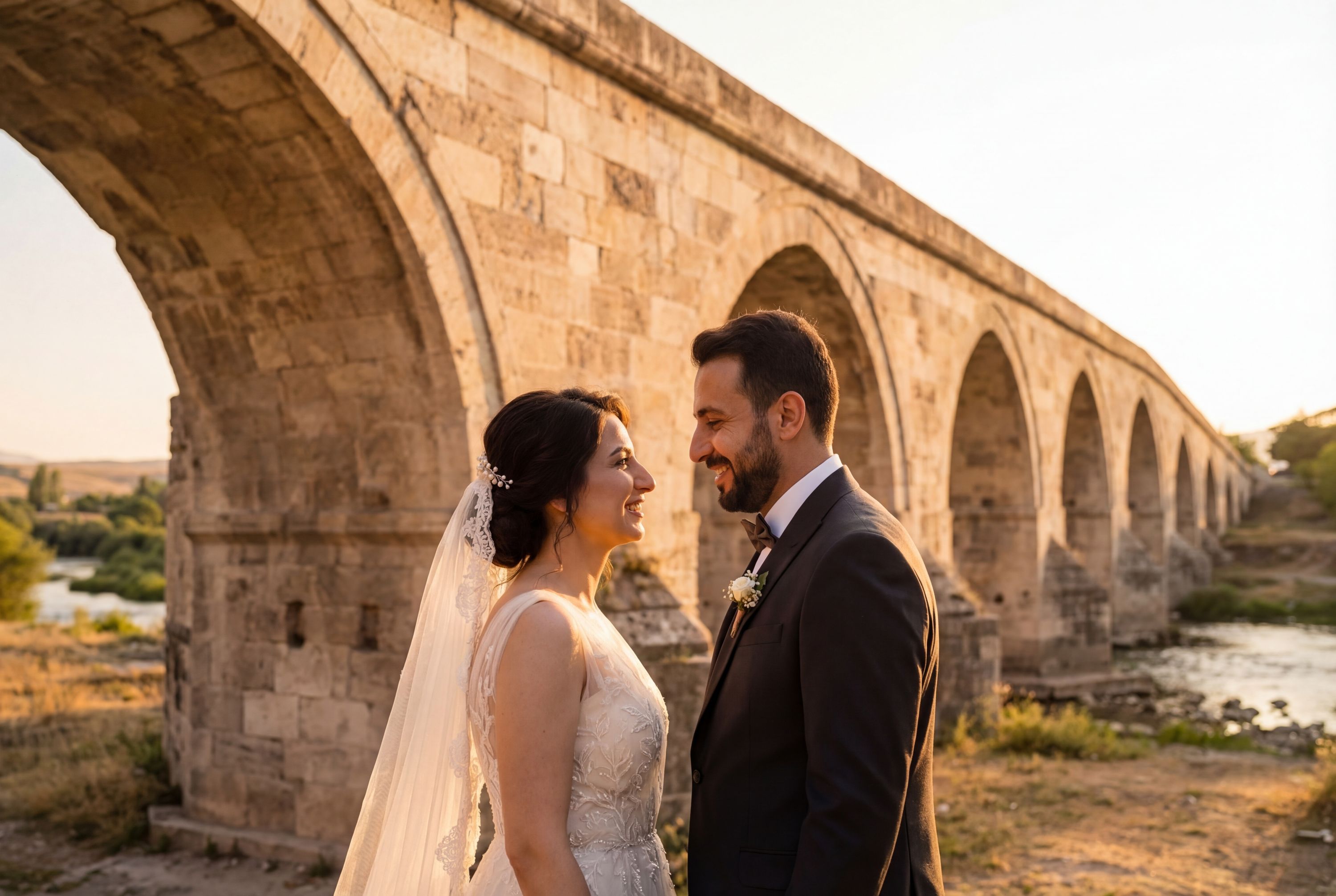 Yedigöz Bridge (Seven Arches Bridge) wedding photography Çorum 