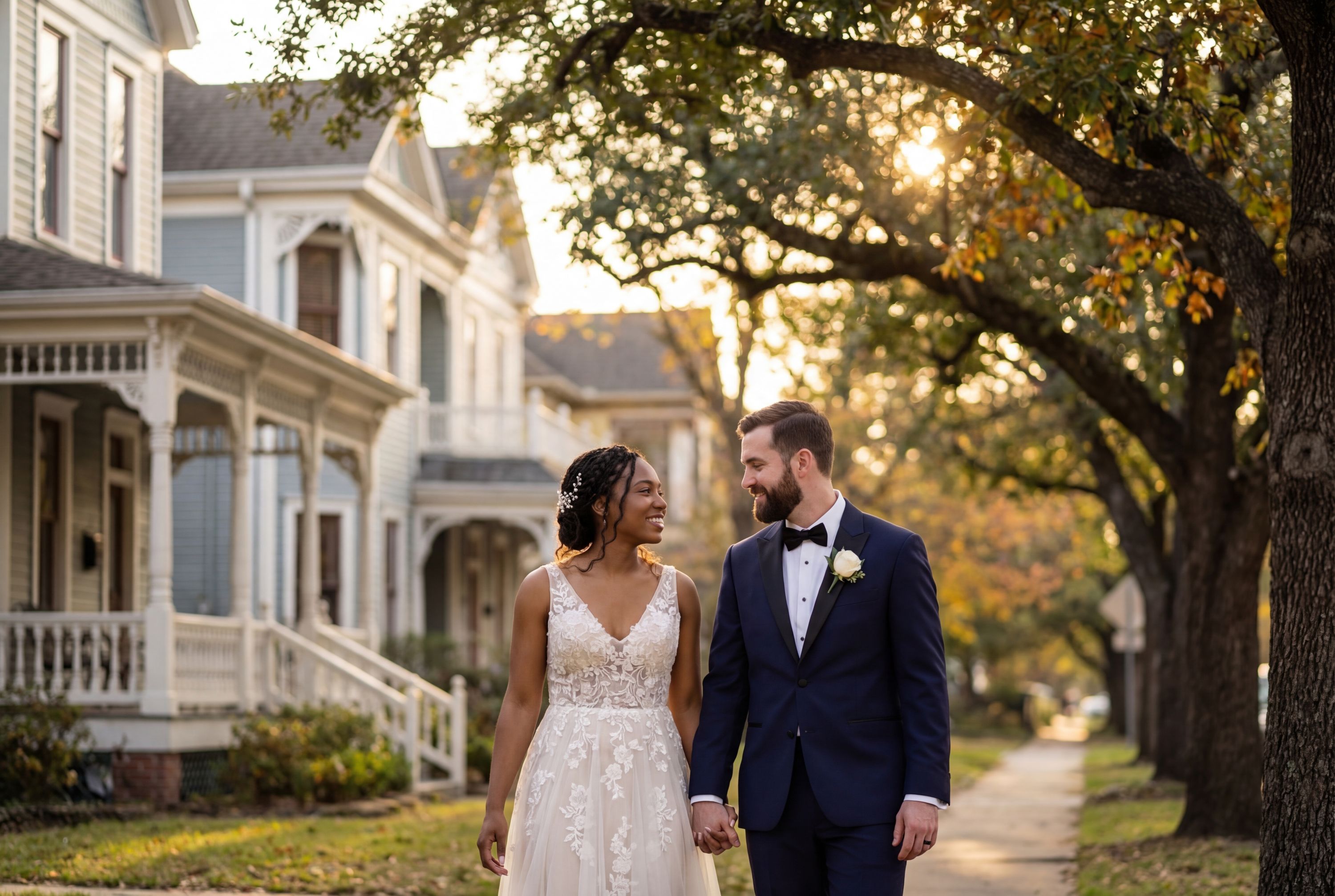 Wedding photography Houston - The Heights (19th Street & Historic Homes)