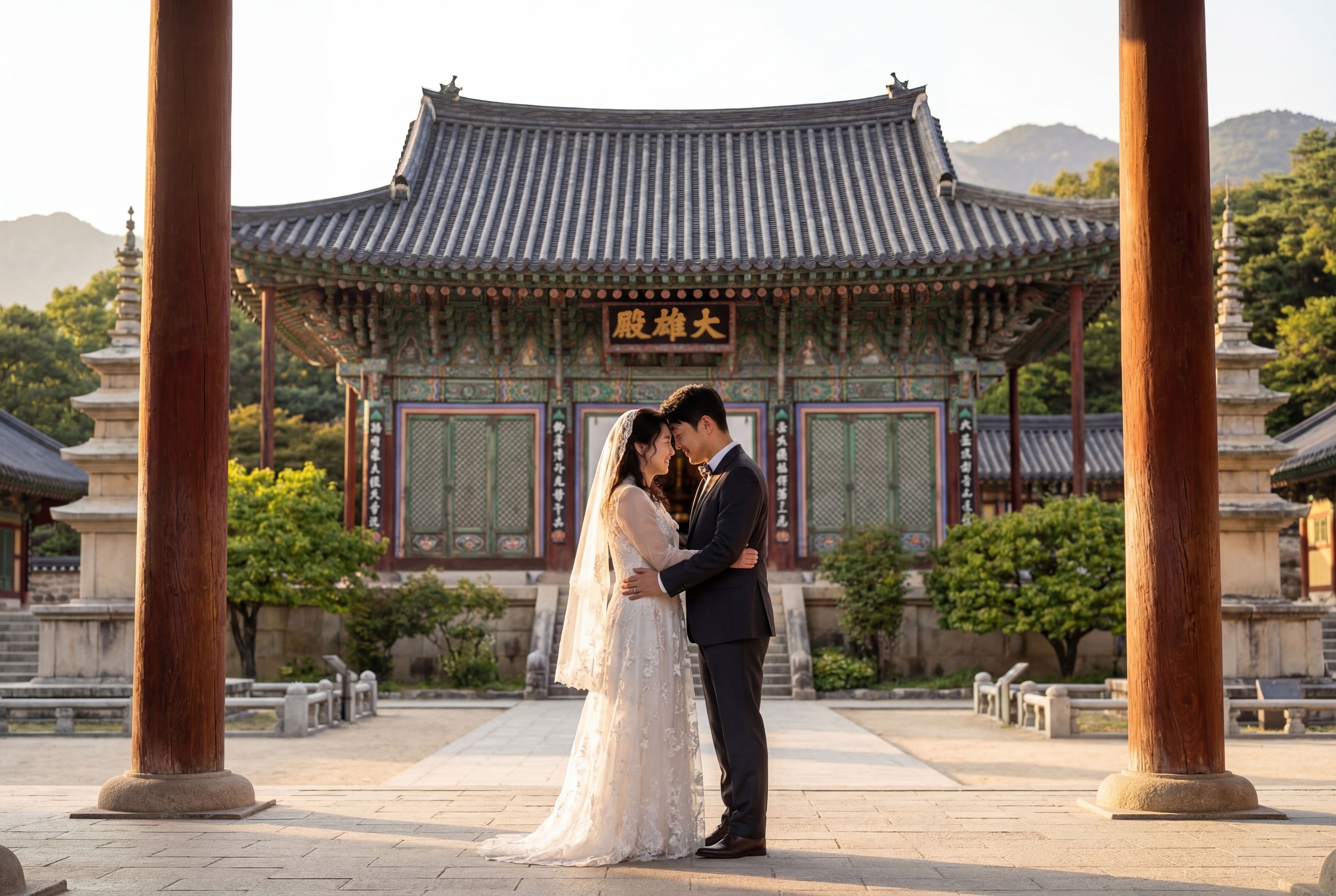Wedding photography Incheon - Jeondeungsa Temple