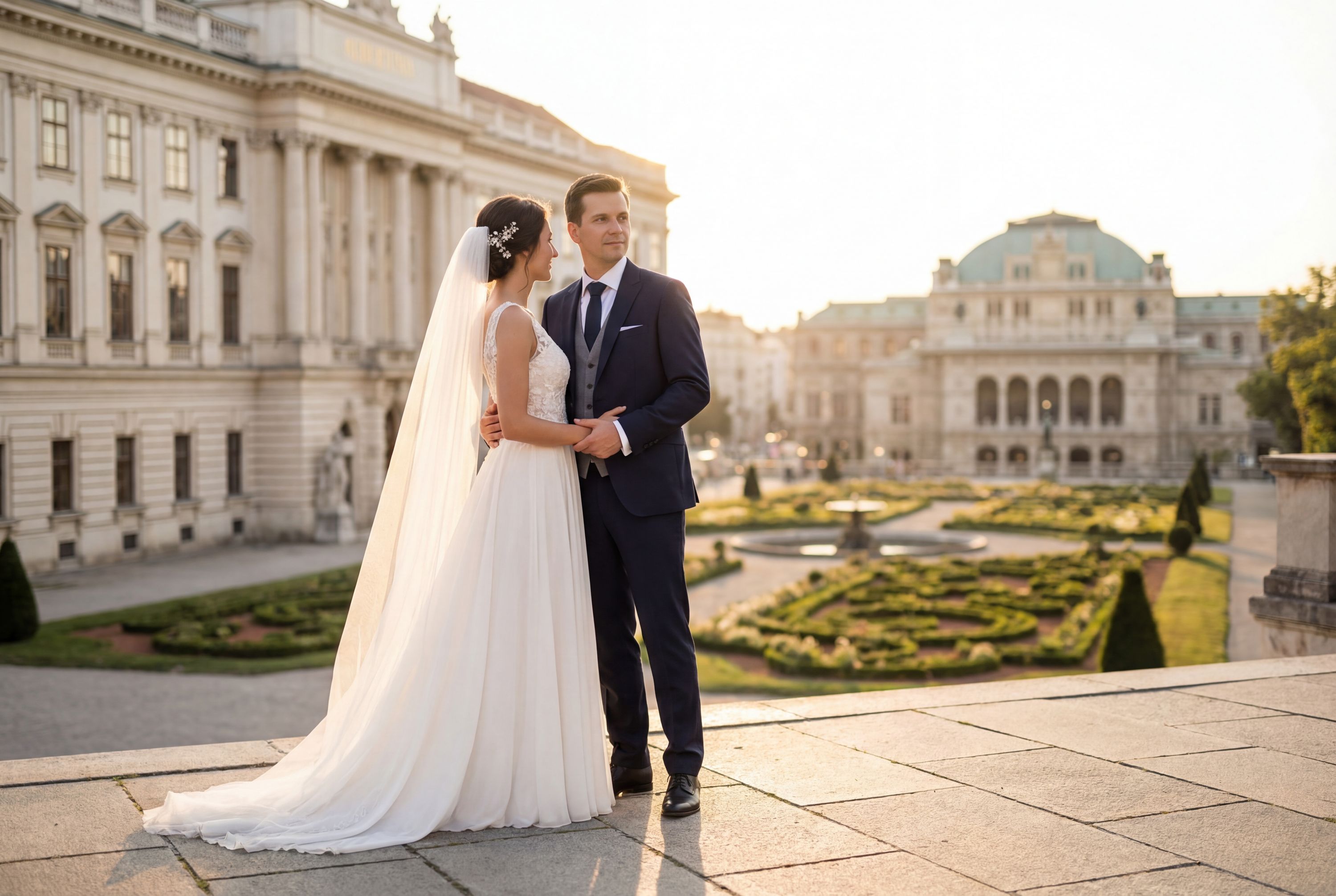 Albertina Museum Terrace wedding photography Vienna 