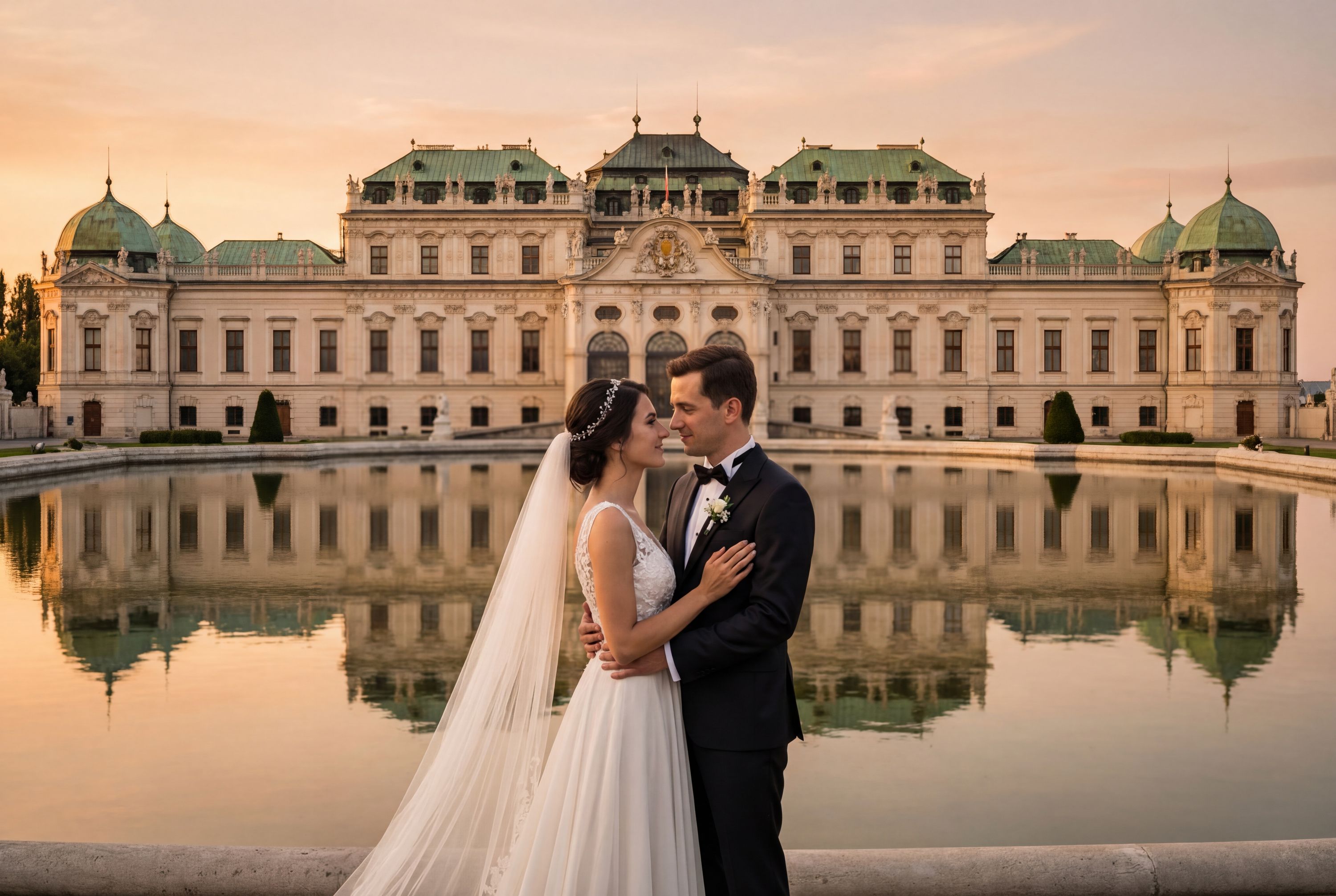 Belvedere Palace wedding photography Vienna 