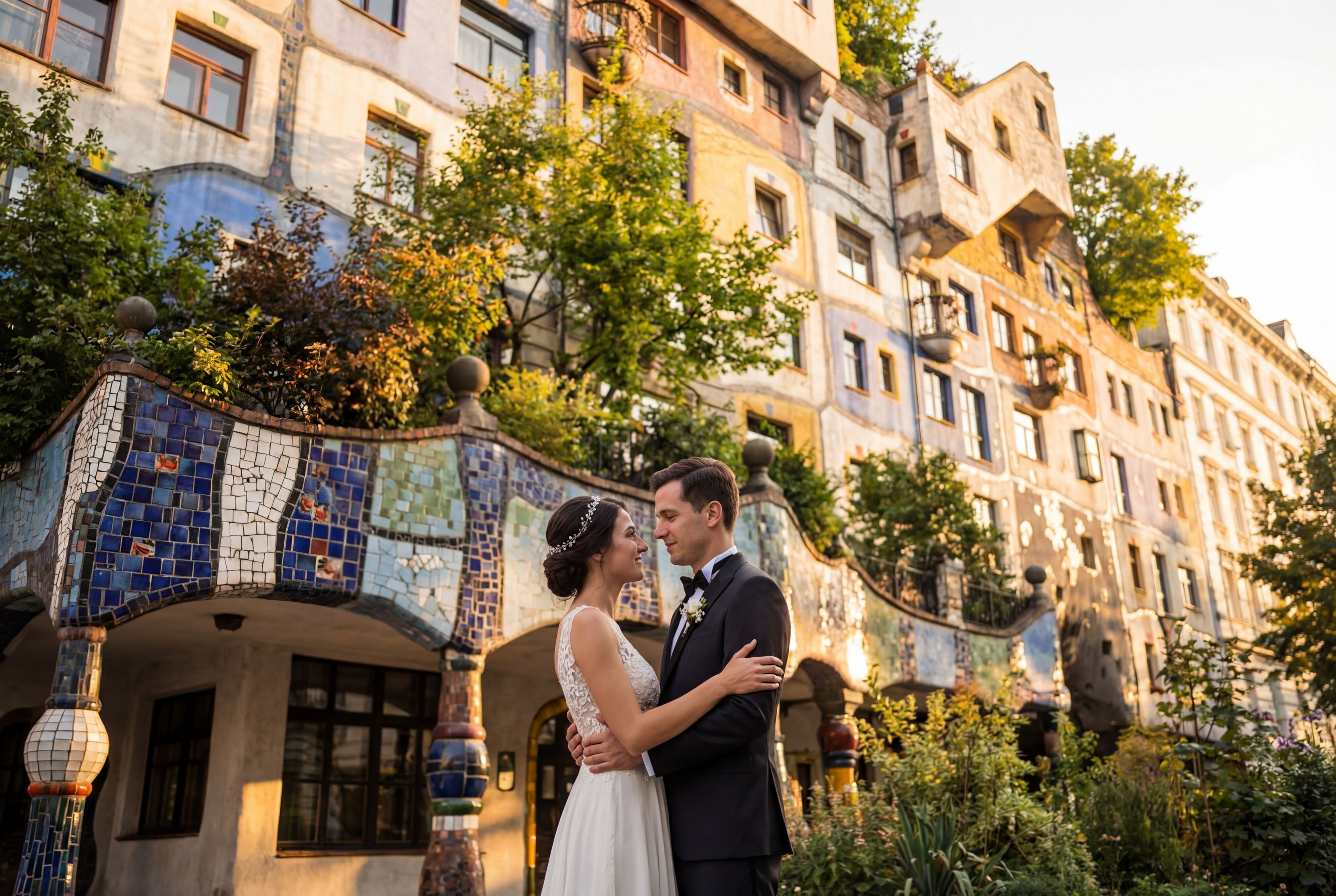 Hundertwasserhaus wedding photography Vienna 