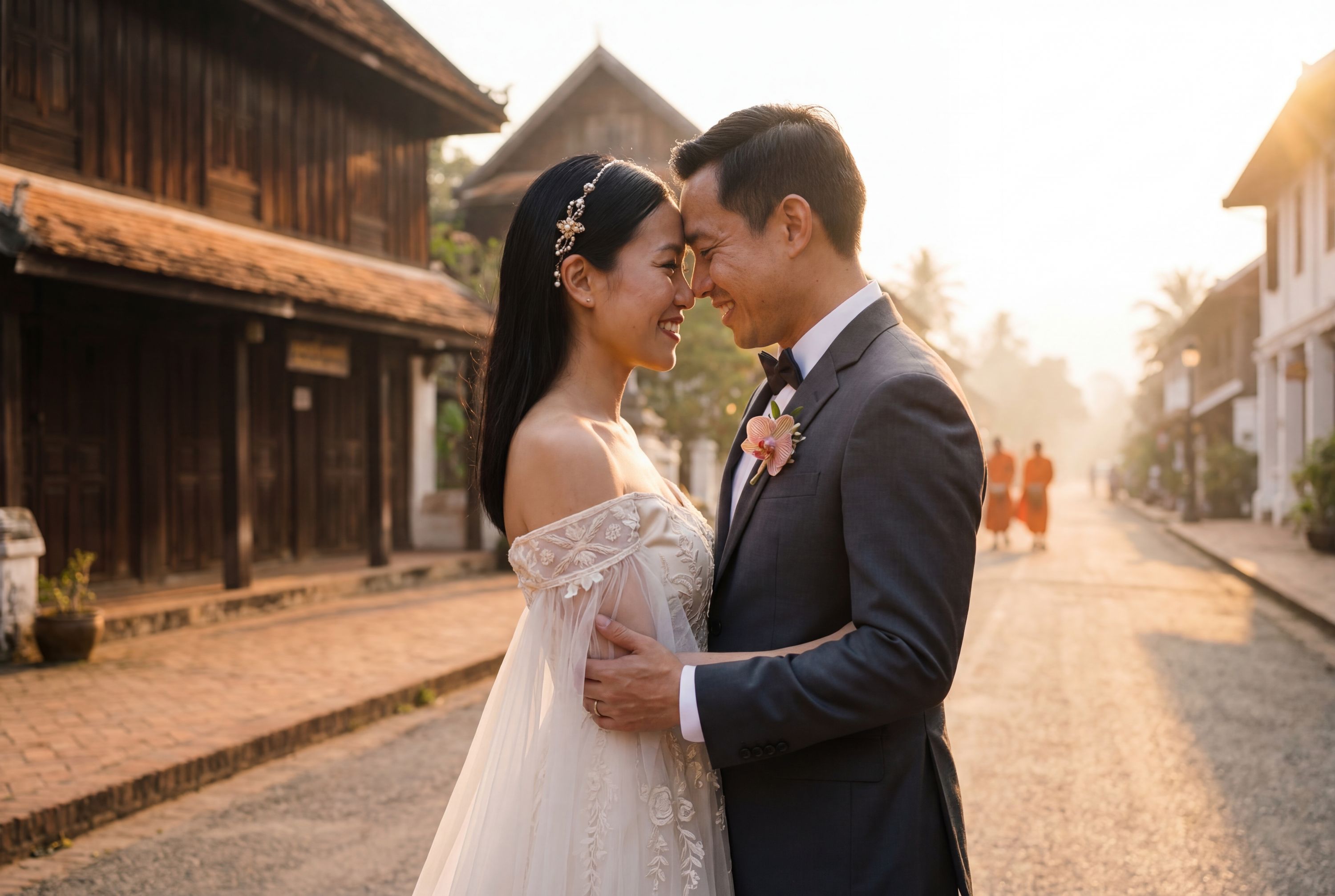 Wedding photography Luang Prabang - Alms Giving Ceremony Route