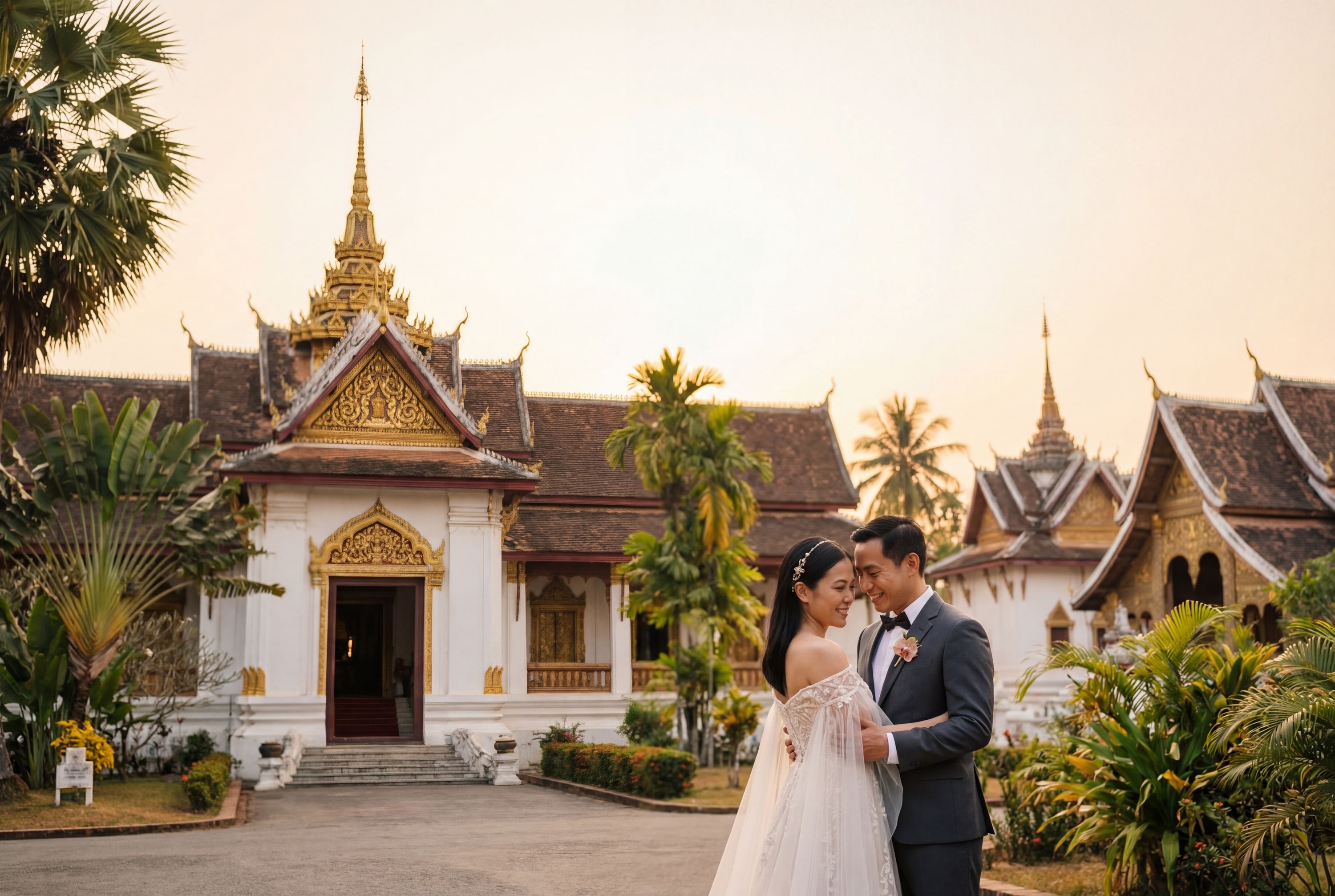 Wedding photography Luang Prabang - Royal Palace Museum (Haw Kham)