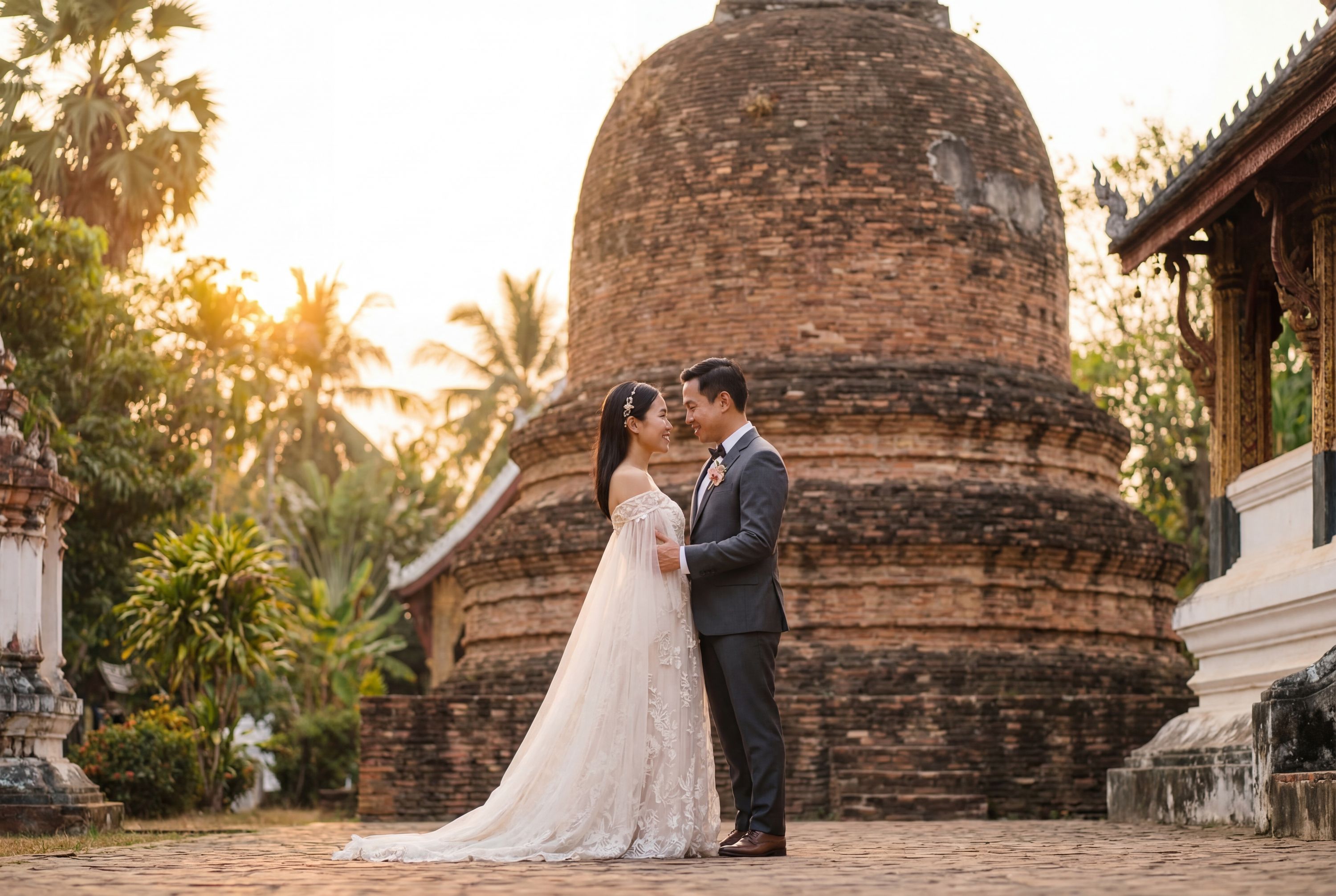Wedding photography Luang Prabang - Wat Visounnarath