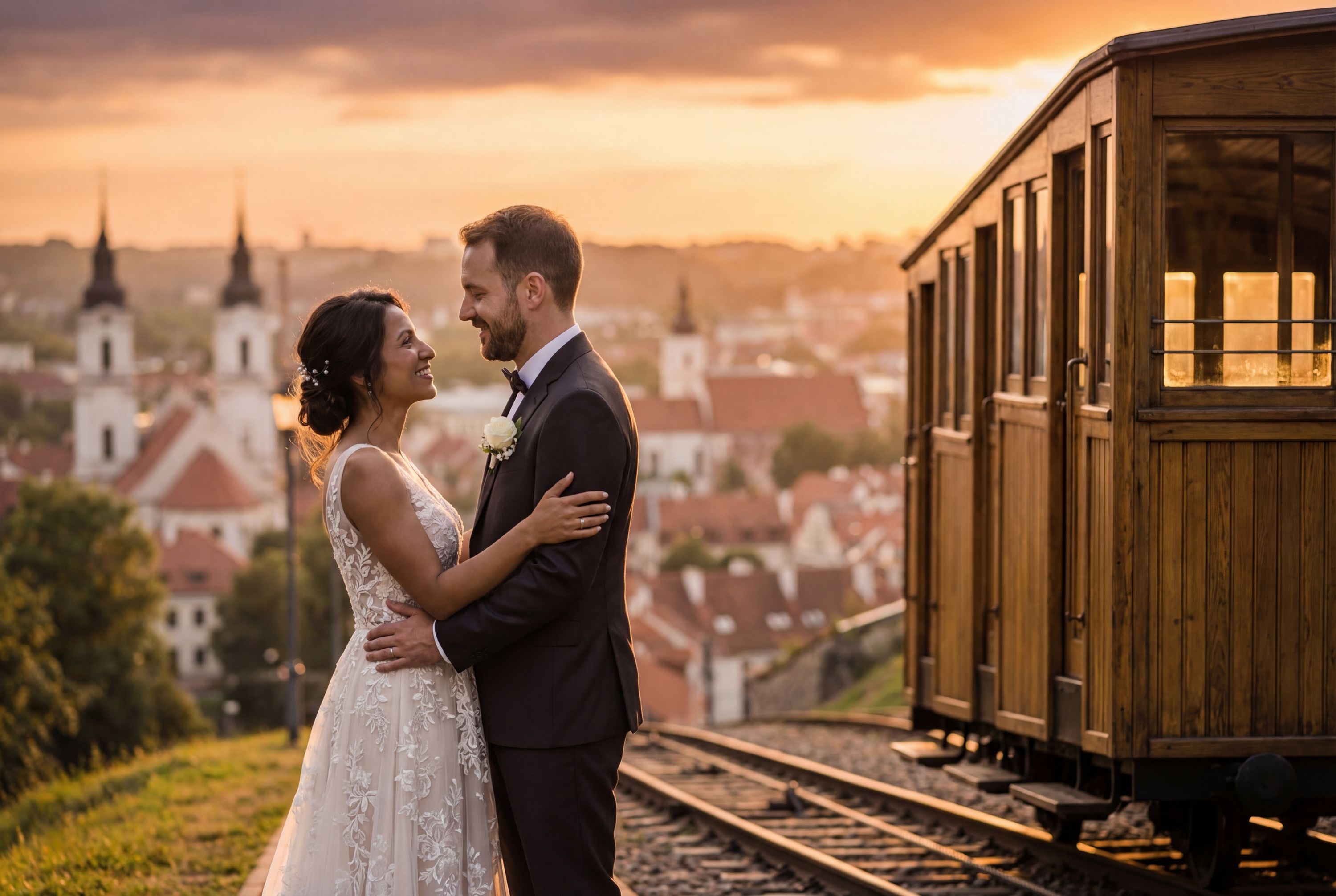 Wedding photography Kaunas - Žaliakalnis Funicular and Panorama