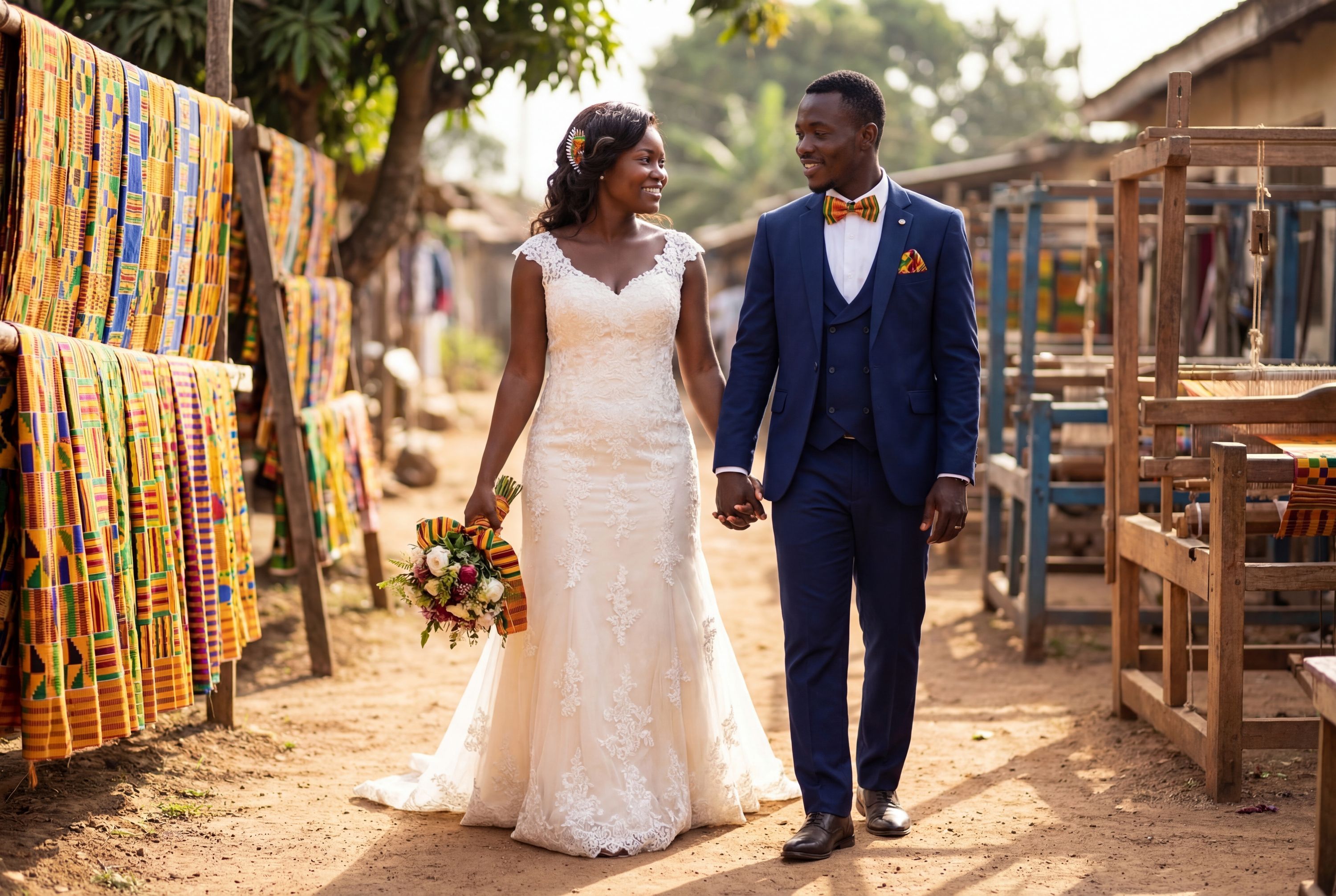 Wedding photography Kumasi - Adanwomase Kente Weaving Village