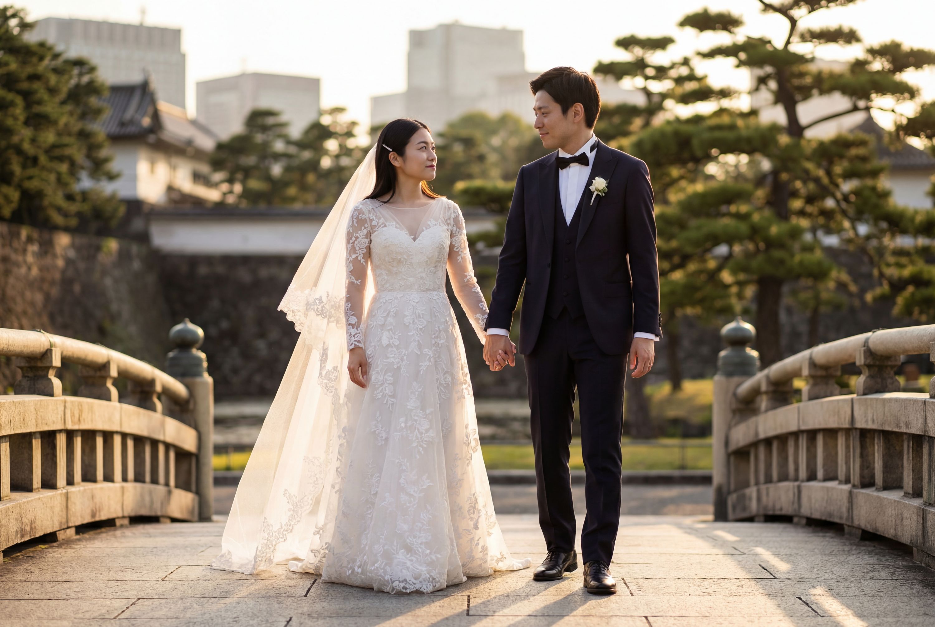 Imperial Palace East Garden (Kokyo Gaien) wedding photography Tokyo 
