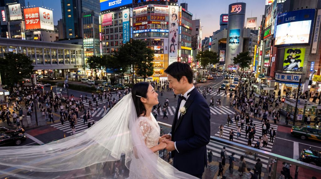 Shibuya Crossing wedding photography, Tokyo, Shibuya Crossing wedding photography, Tokyo,