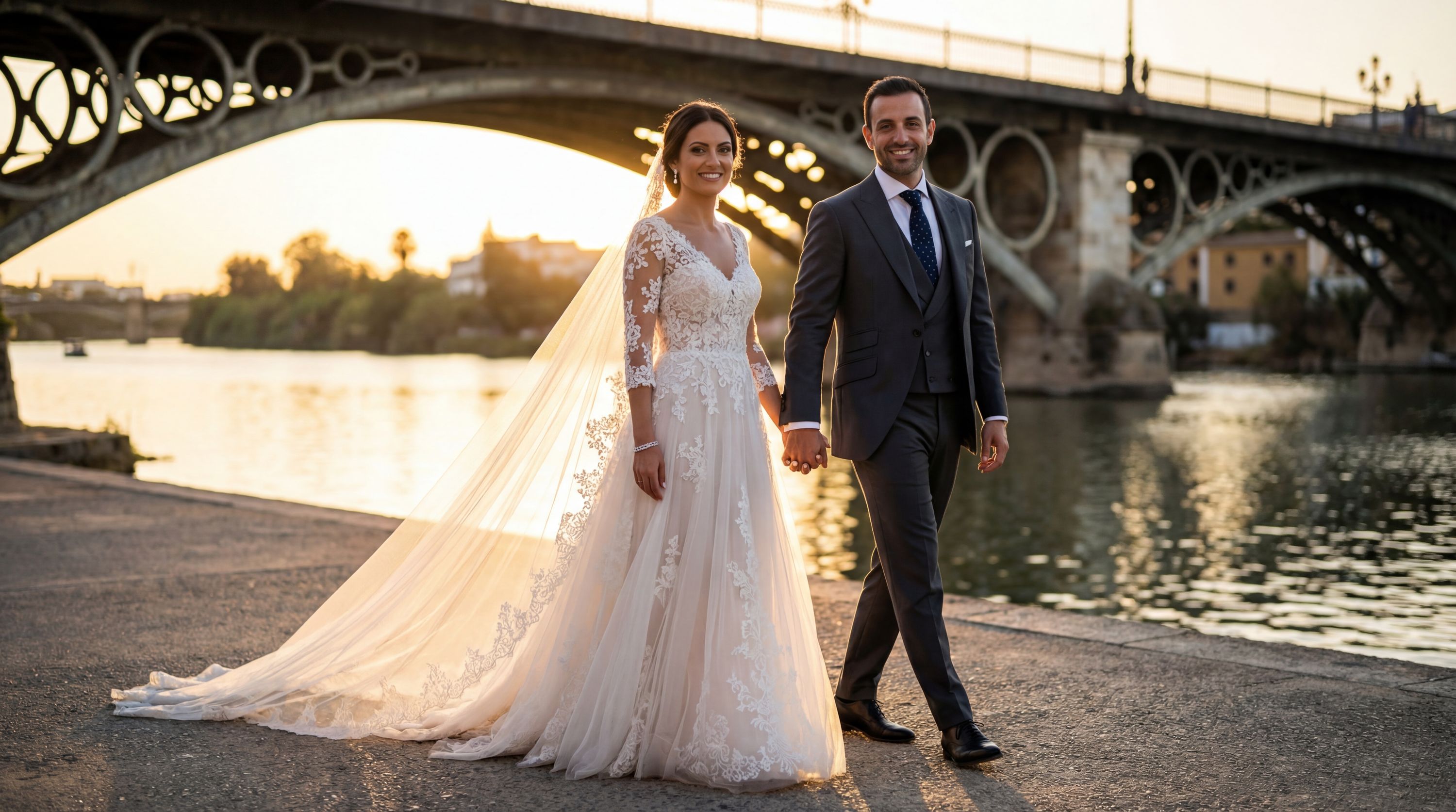 Puente de Isabel II (Triana Bridge) wedding photography Seville 