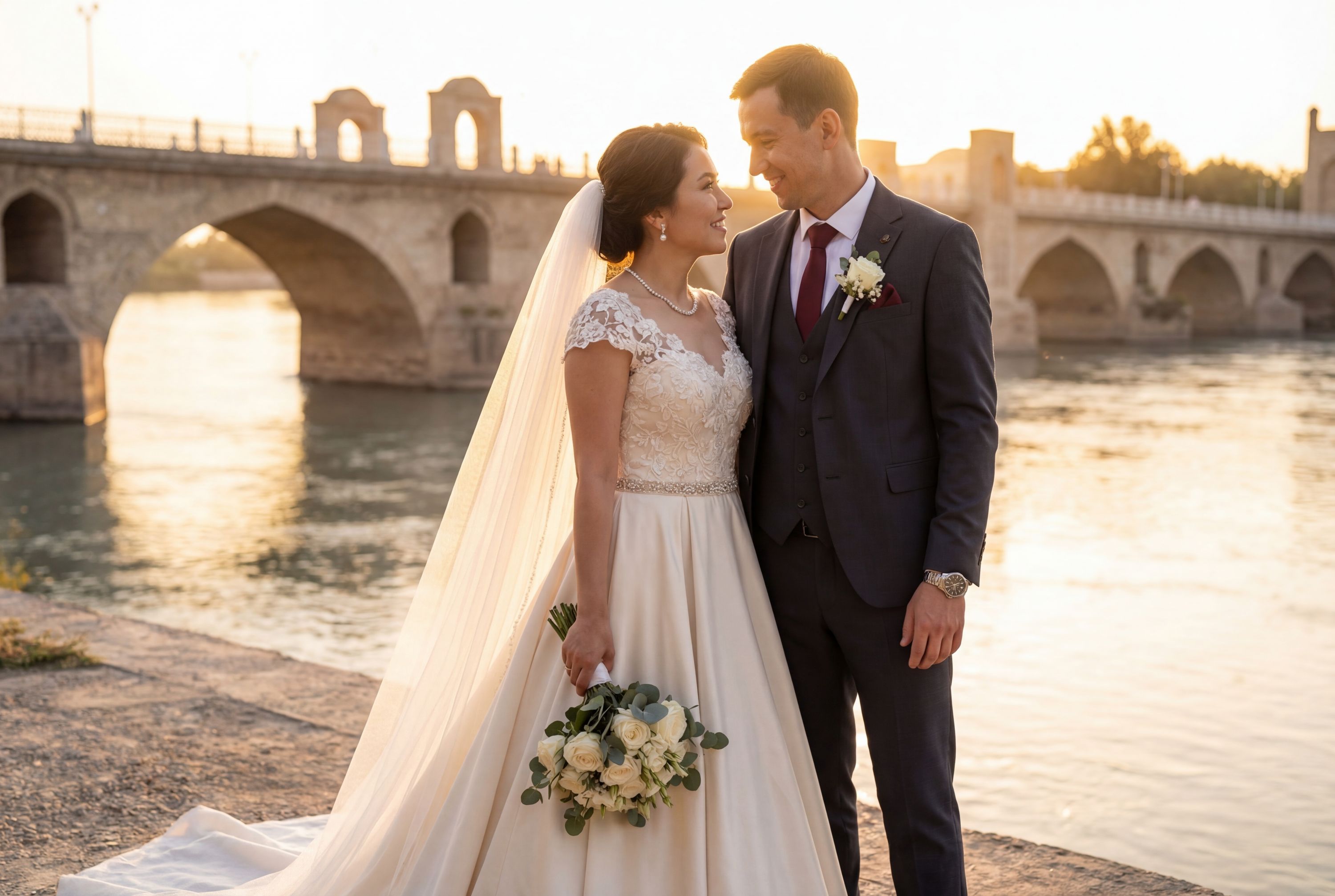 Wedding photography Khujand - Khujand City Bridges (over Syr Darya)