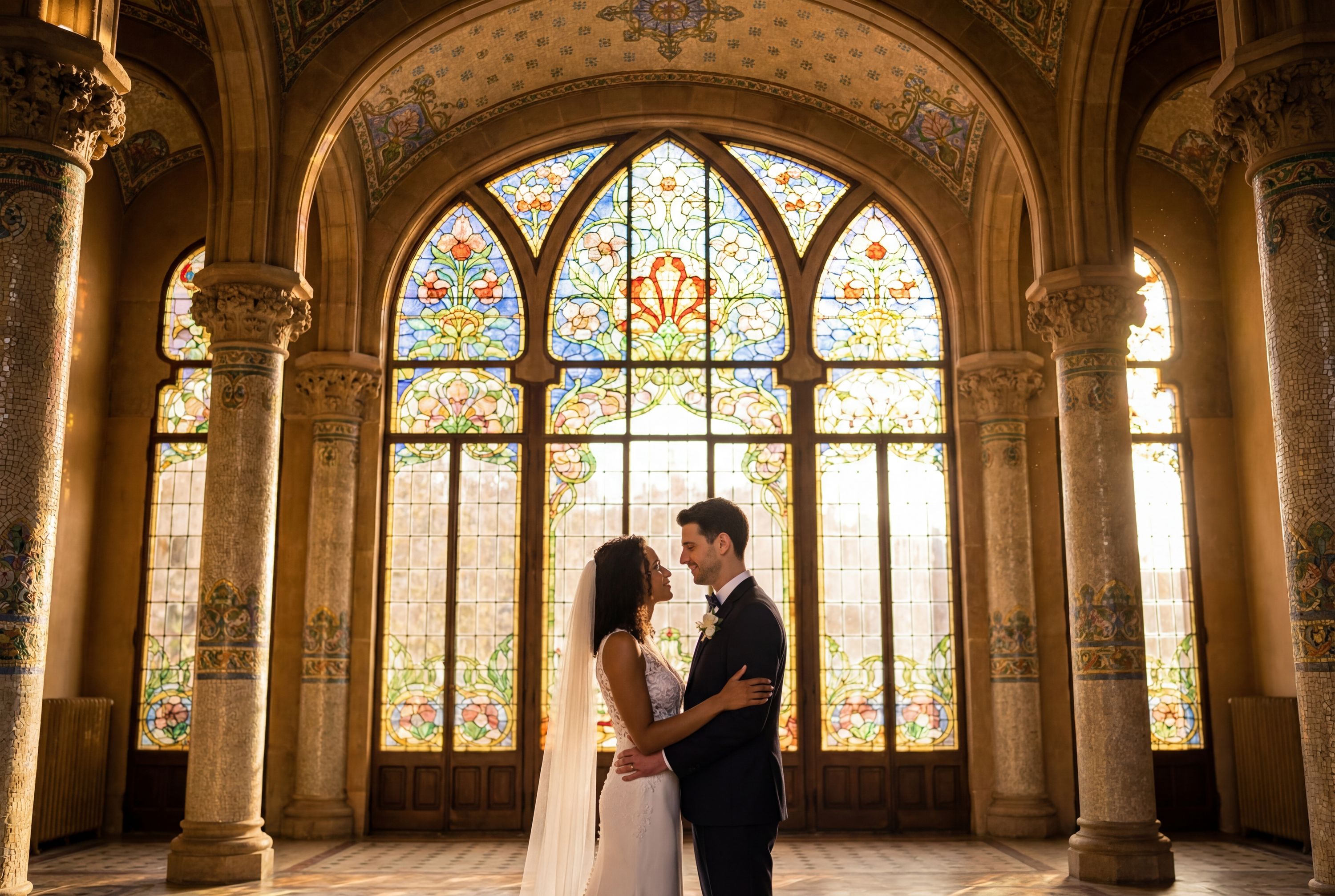Hospital de Sant Pau Recinte Modernista wedding photography Barcelona 