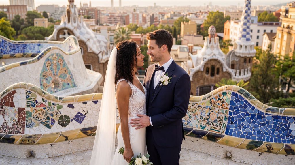 Park Güell wedding photography, Barcelona, Park Güell wedding photography, Barcelona,