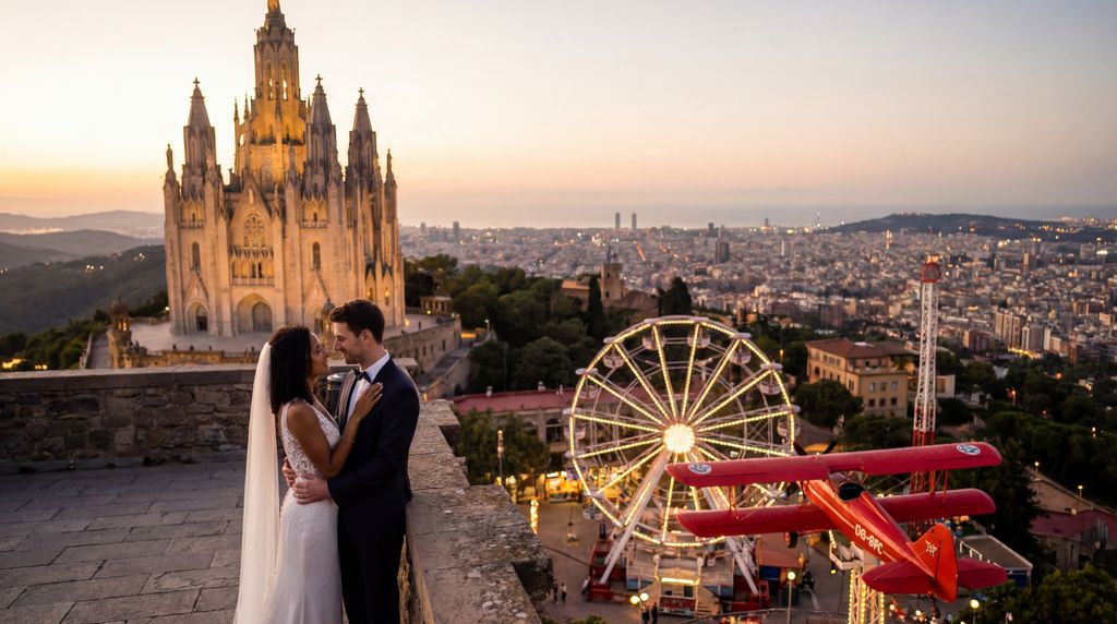 Tibidabo Amusement Park & Sagrat Cor Church wedding photography, Barcelona, Tibidabo Amusement Park & Sagrat Cor Church wedding photography, Barcelona,